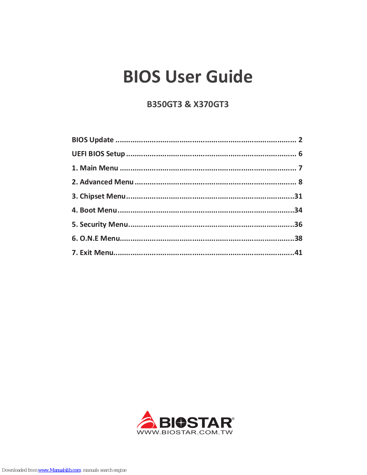 Biostar B350GT3, X370GT3 Bios User Manual