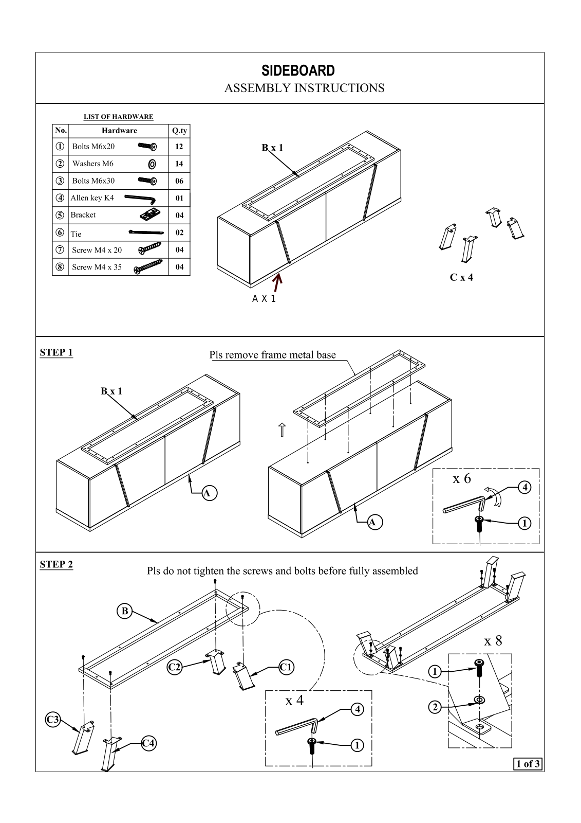 Brayden Studio BYST5790 Assembly Instructions