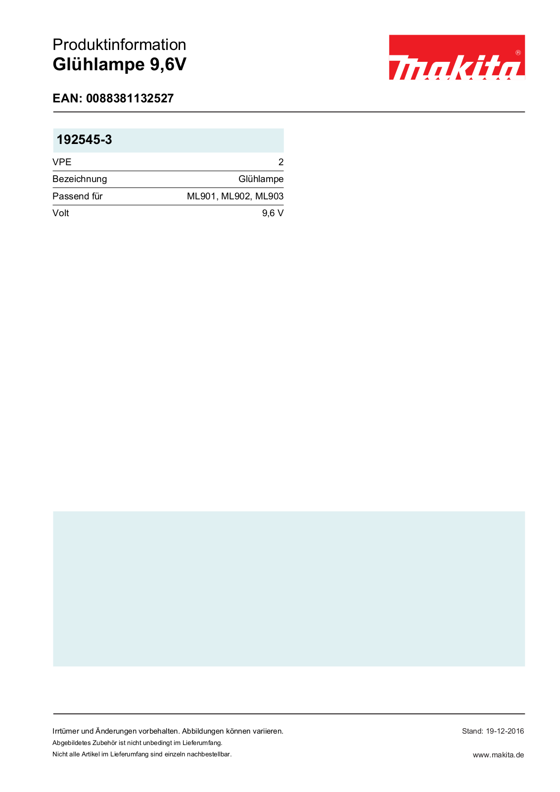 Makita 192545-3 Produkt information