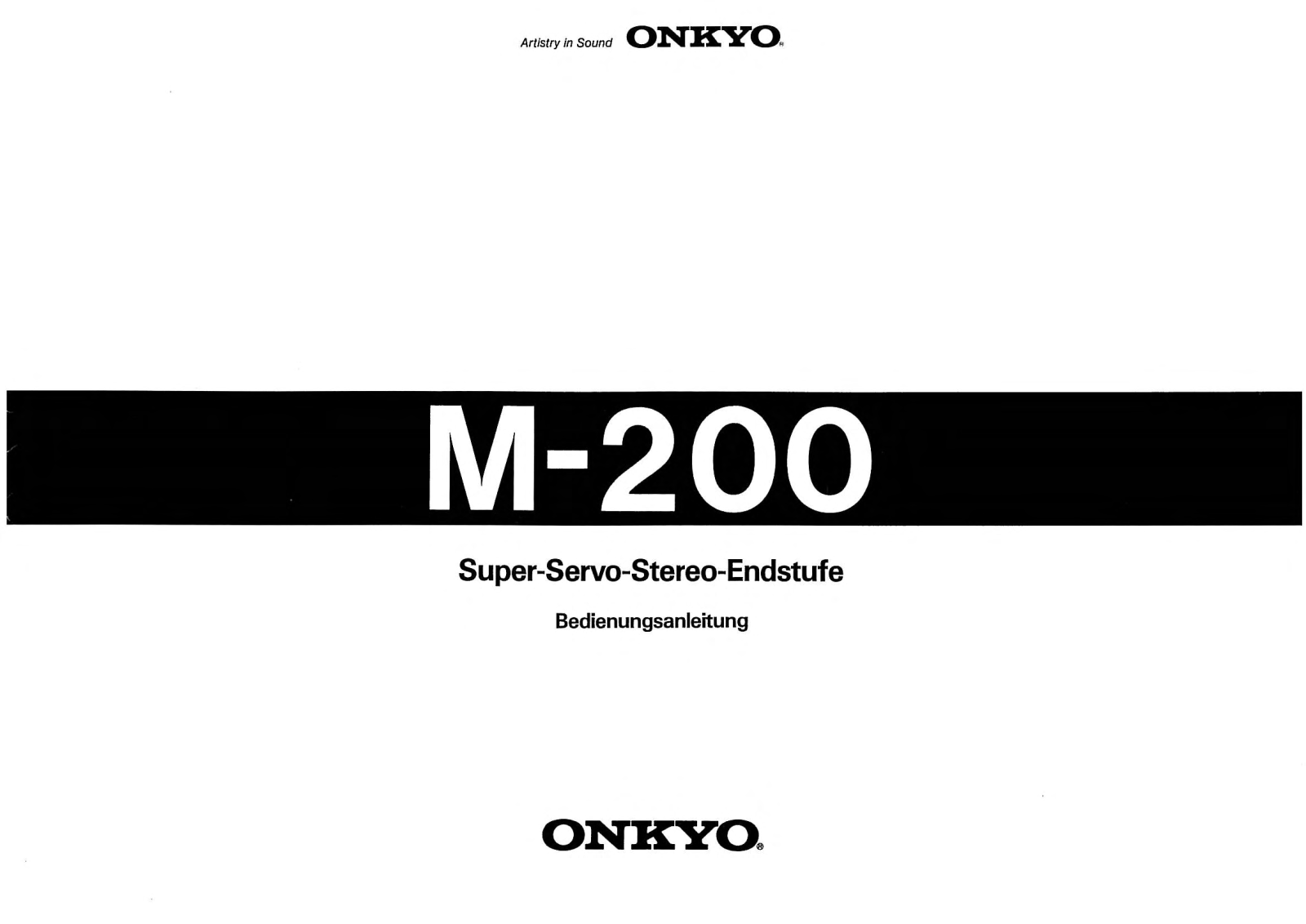 Onkyo M-200 Owners Manual