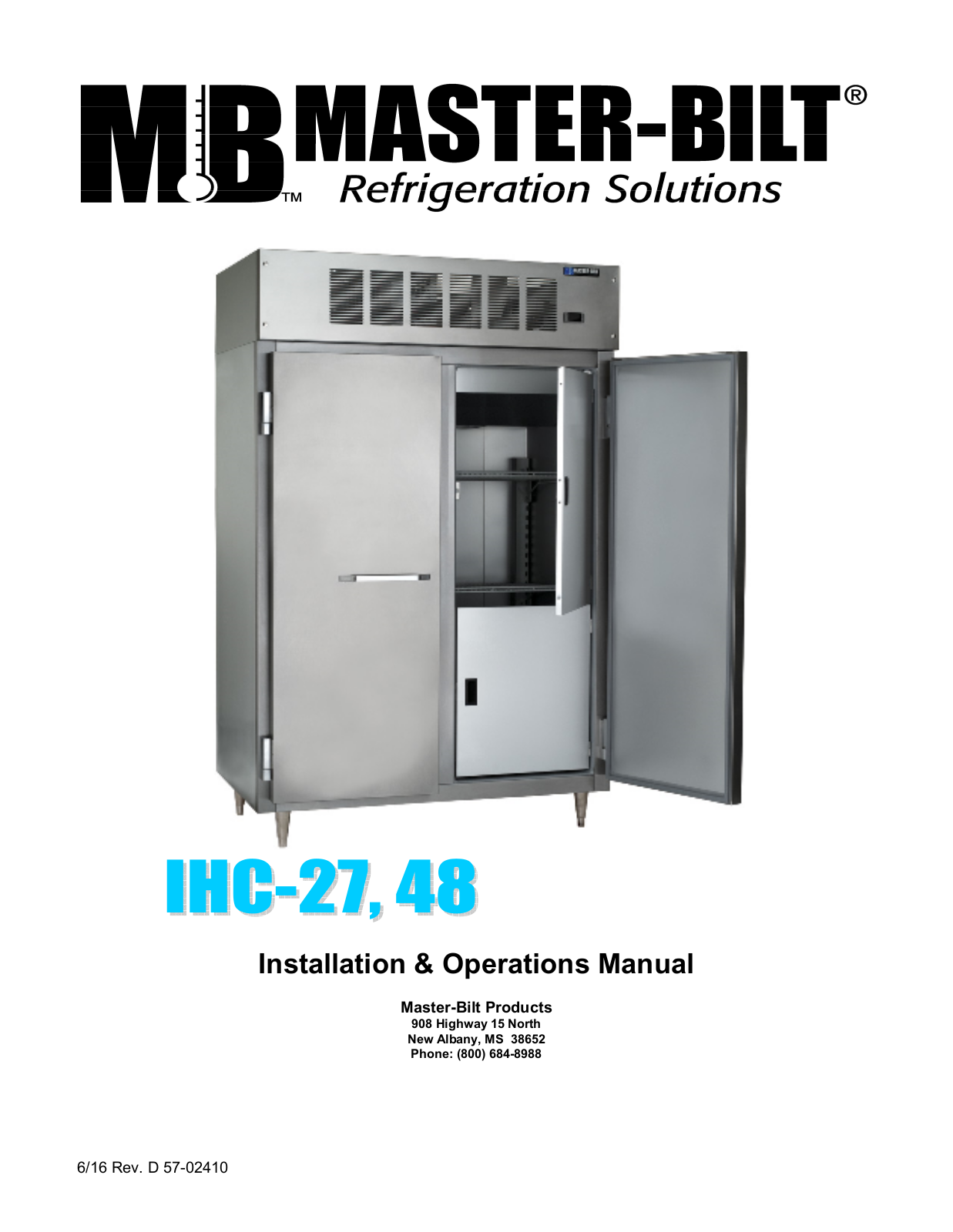 Master-Bilt IHC-27 Installation Manual