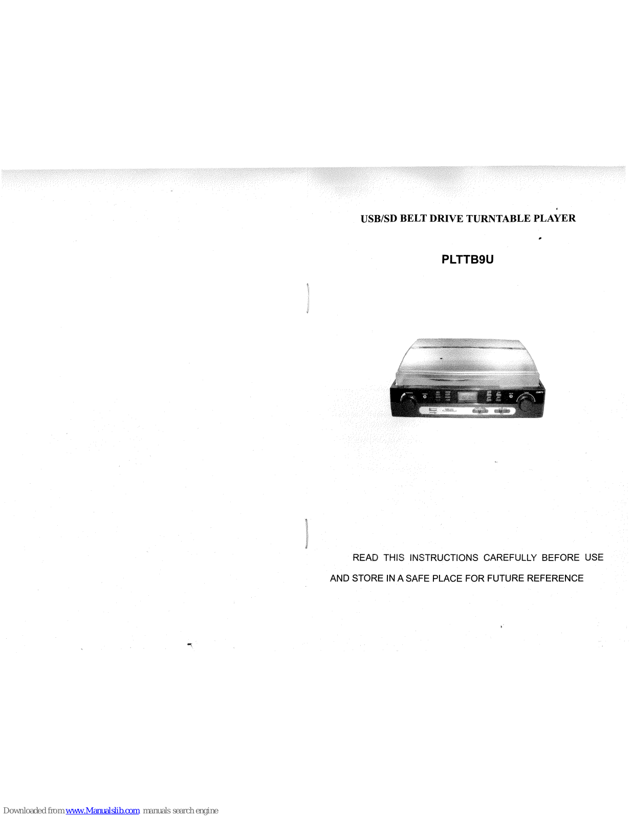 Pyle PLTTB9U Instructions Manual - ManualMachine.com
