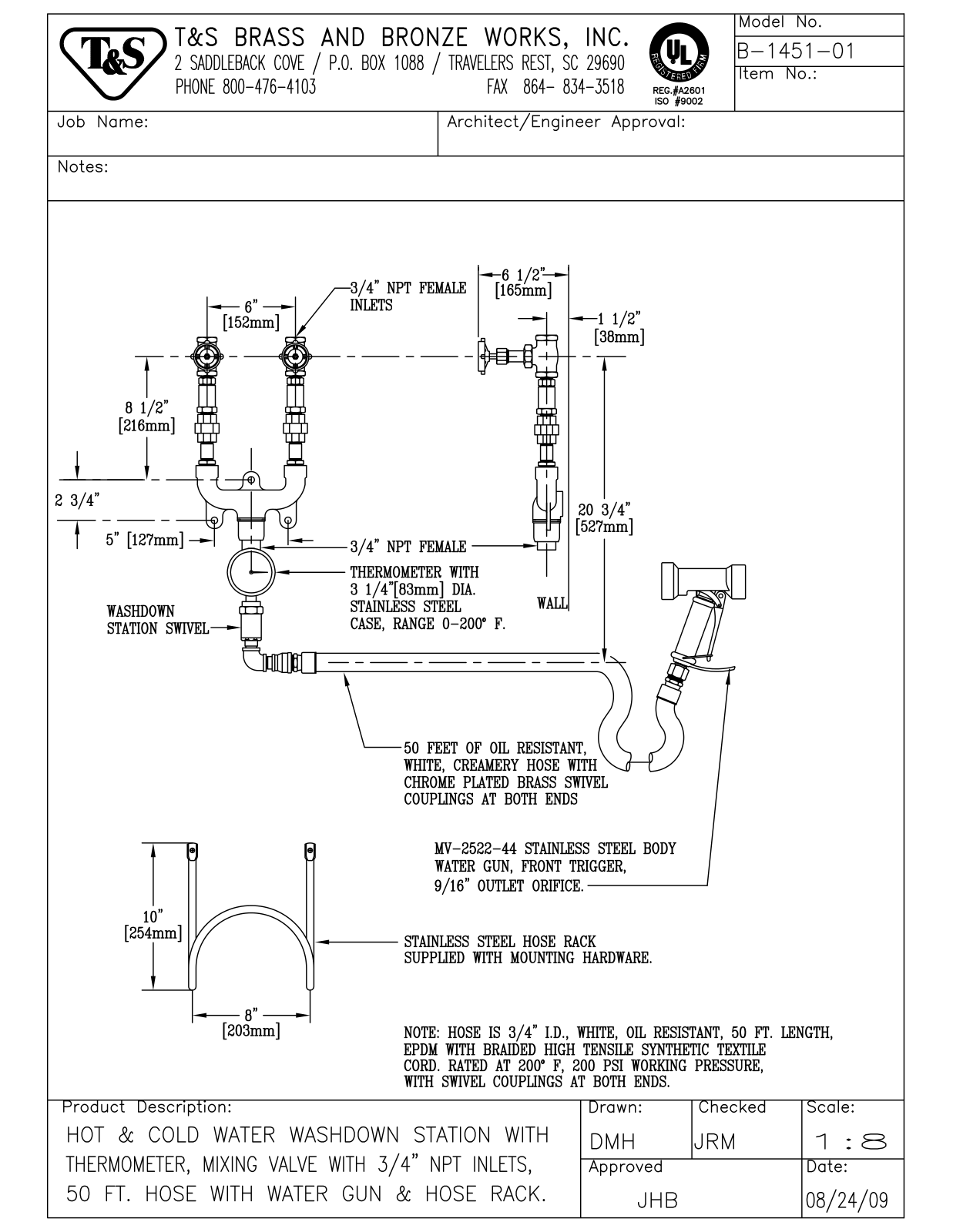 T & S Brass & Bronze Works B-1451-01 General Manual