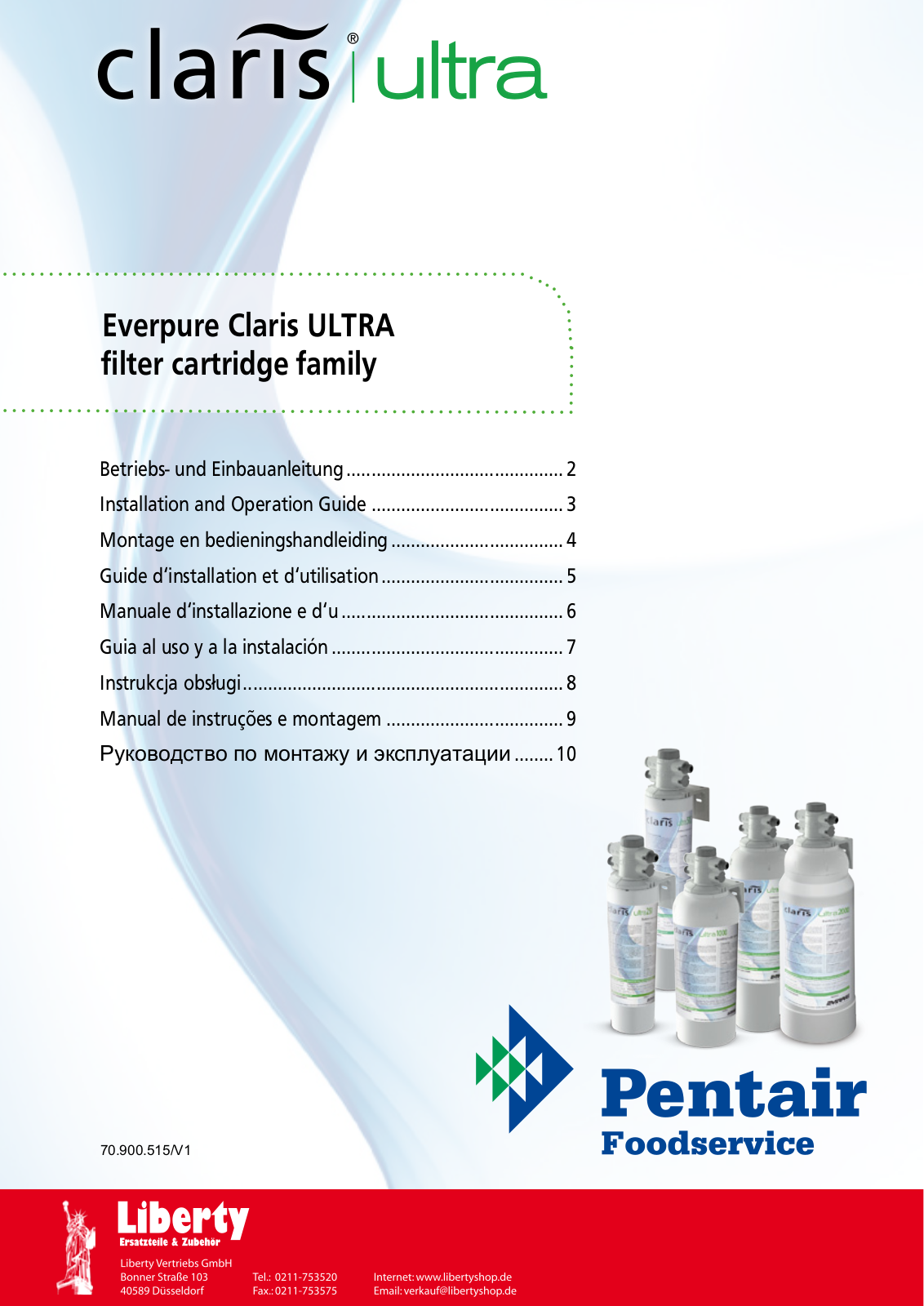 Pentair Everpure Claris Ultra Installation And Operation Manual