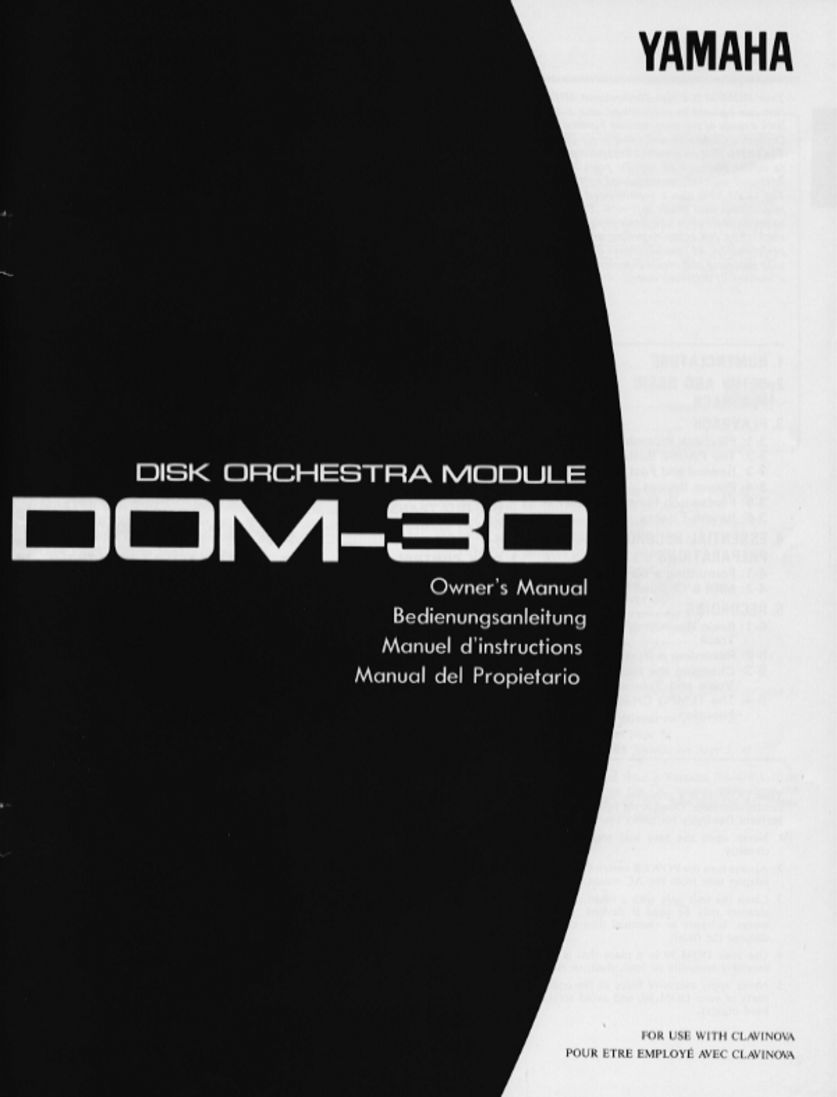 Yamaha DOM-30 Owner's Manual