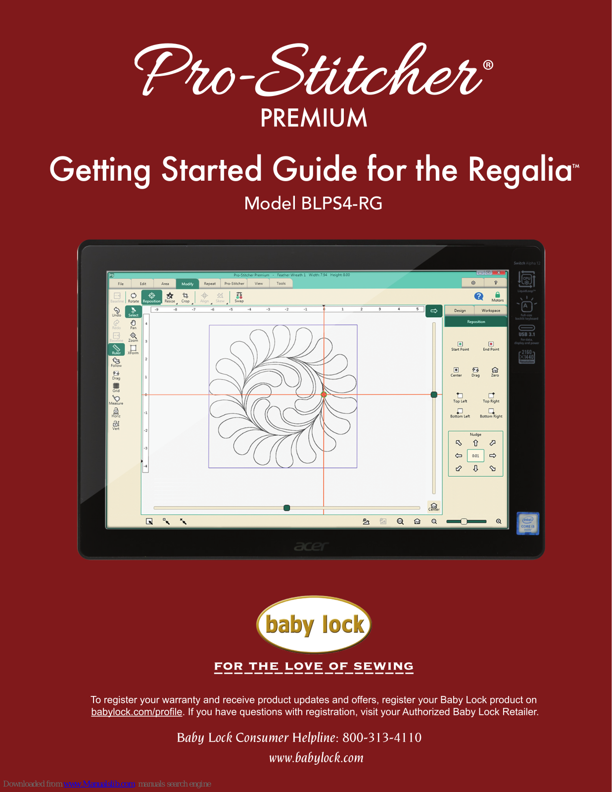 Baby Lock Regalia, BLPS4-RG Getting Started Manual - ManualMachine.com
