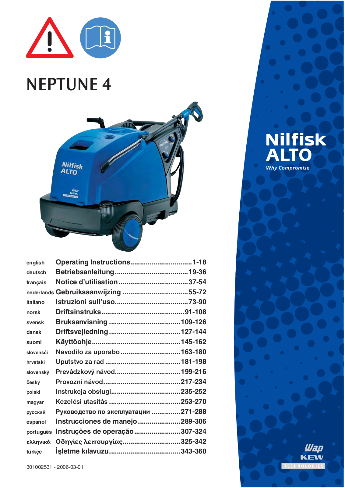 Nilfisk NEPTUNE 4 User Manual