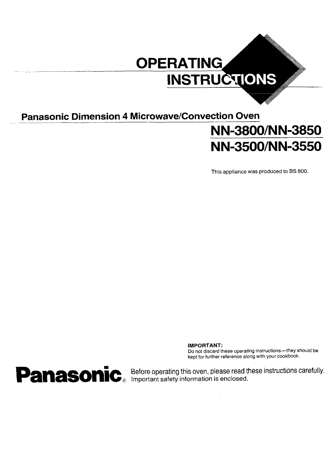 Panasonic NN-3500 User Manual