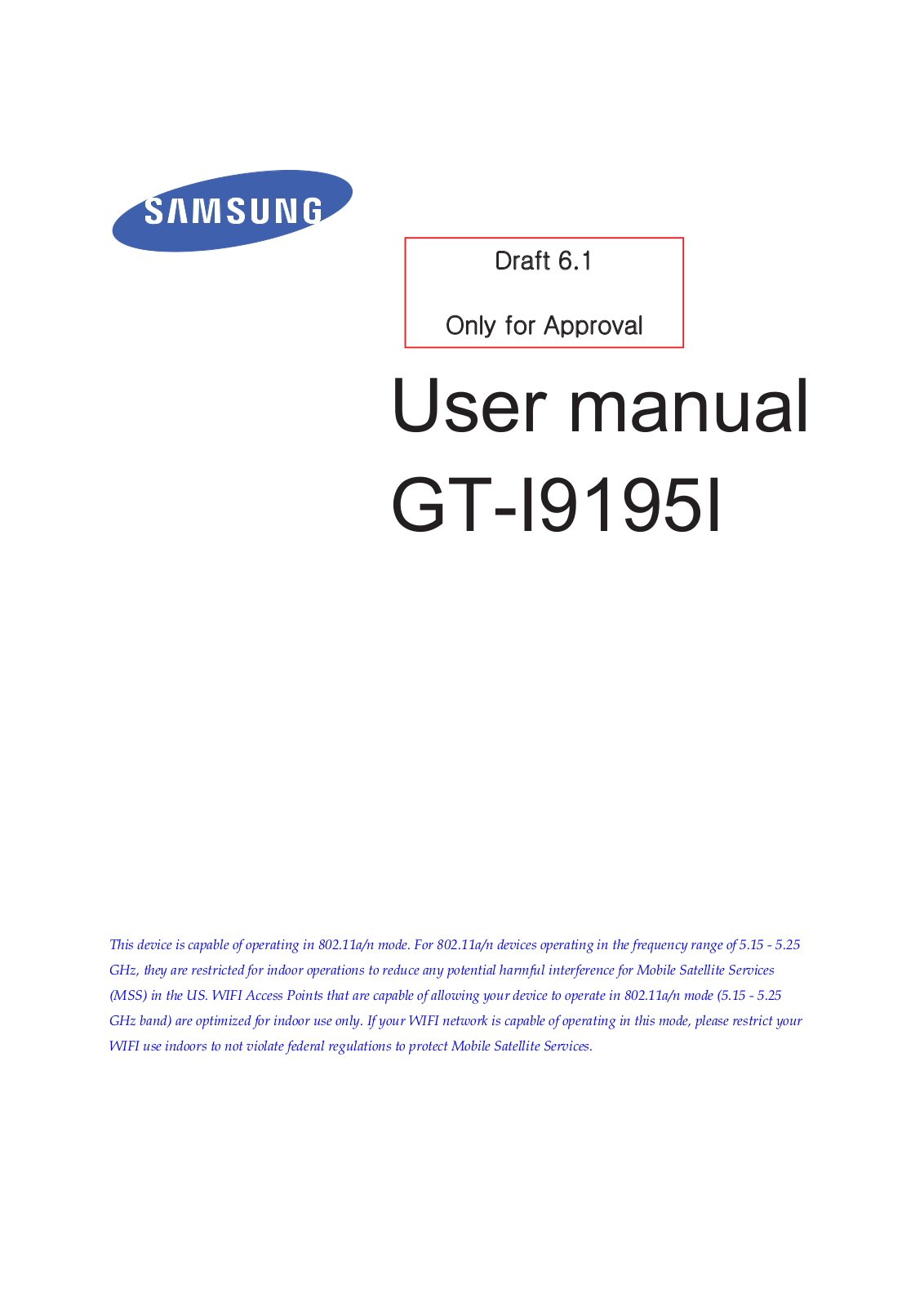 Samsung GTI9195I Users Manual