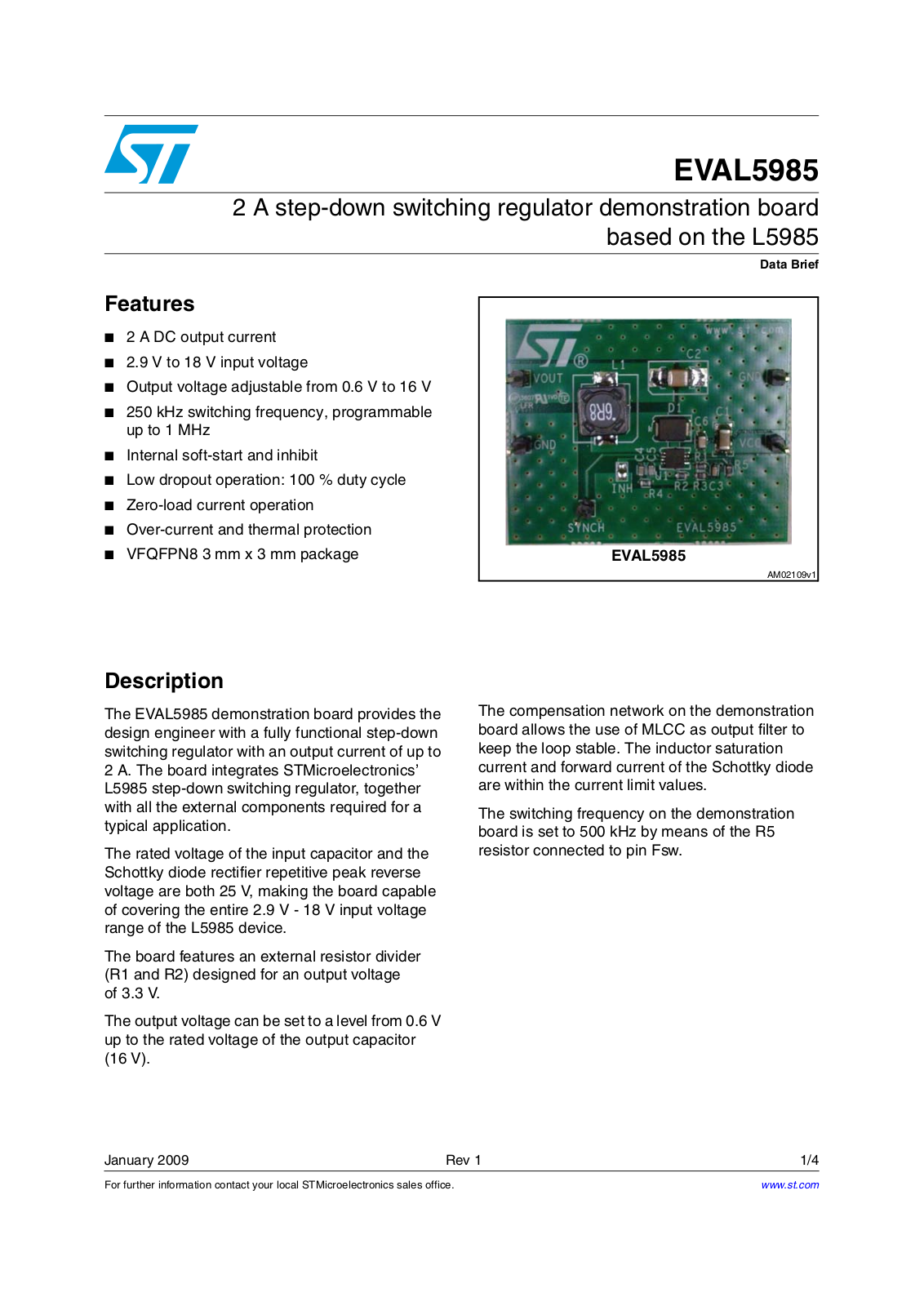 ST EVAL5985 User Manual