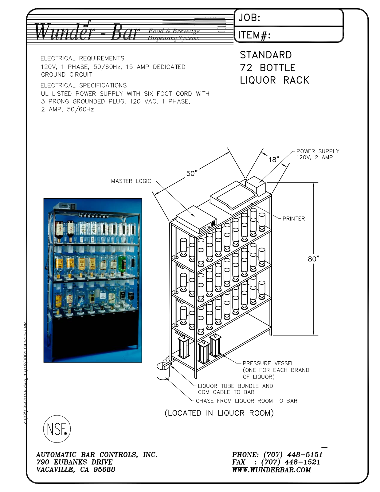 Wunder Bar STANDARD 72 User Manual