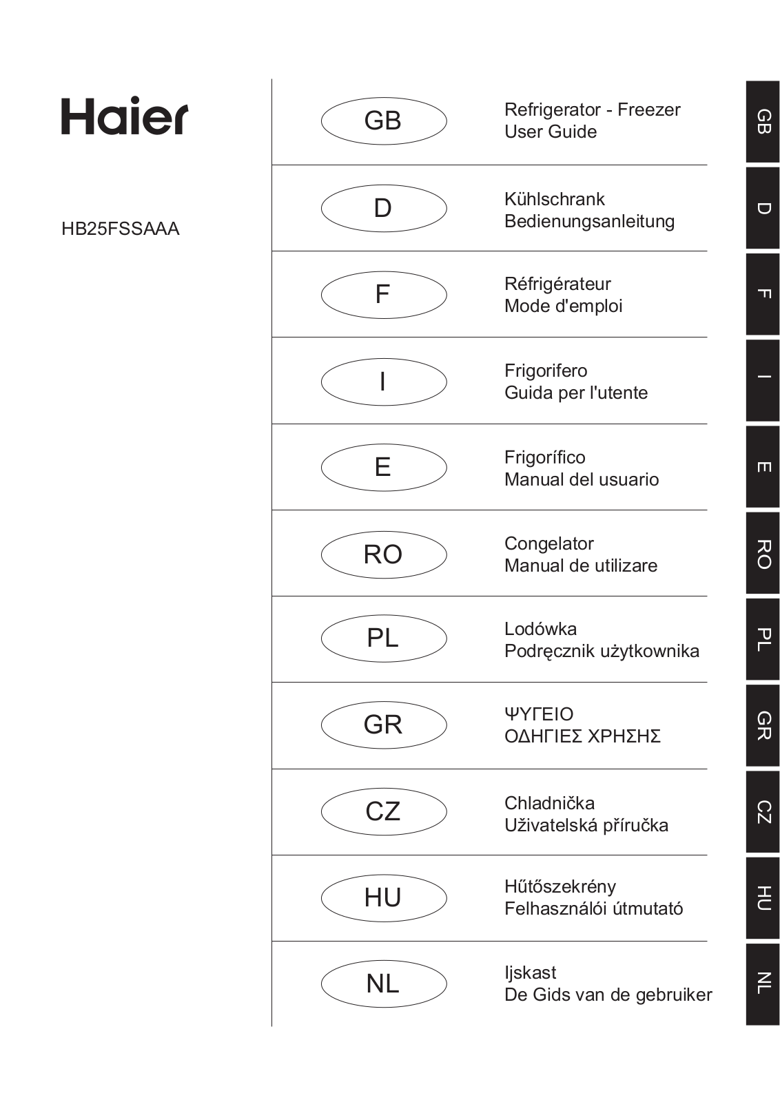 HAIER HB26FSNAAA, HB26FSSAAA User Manual