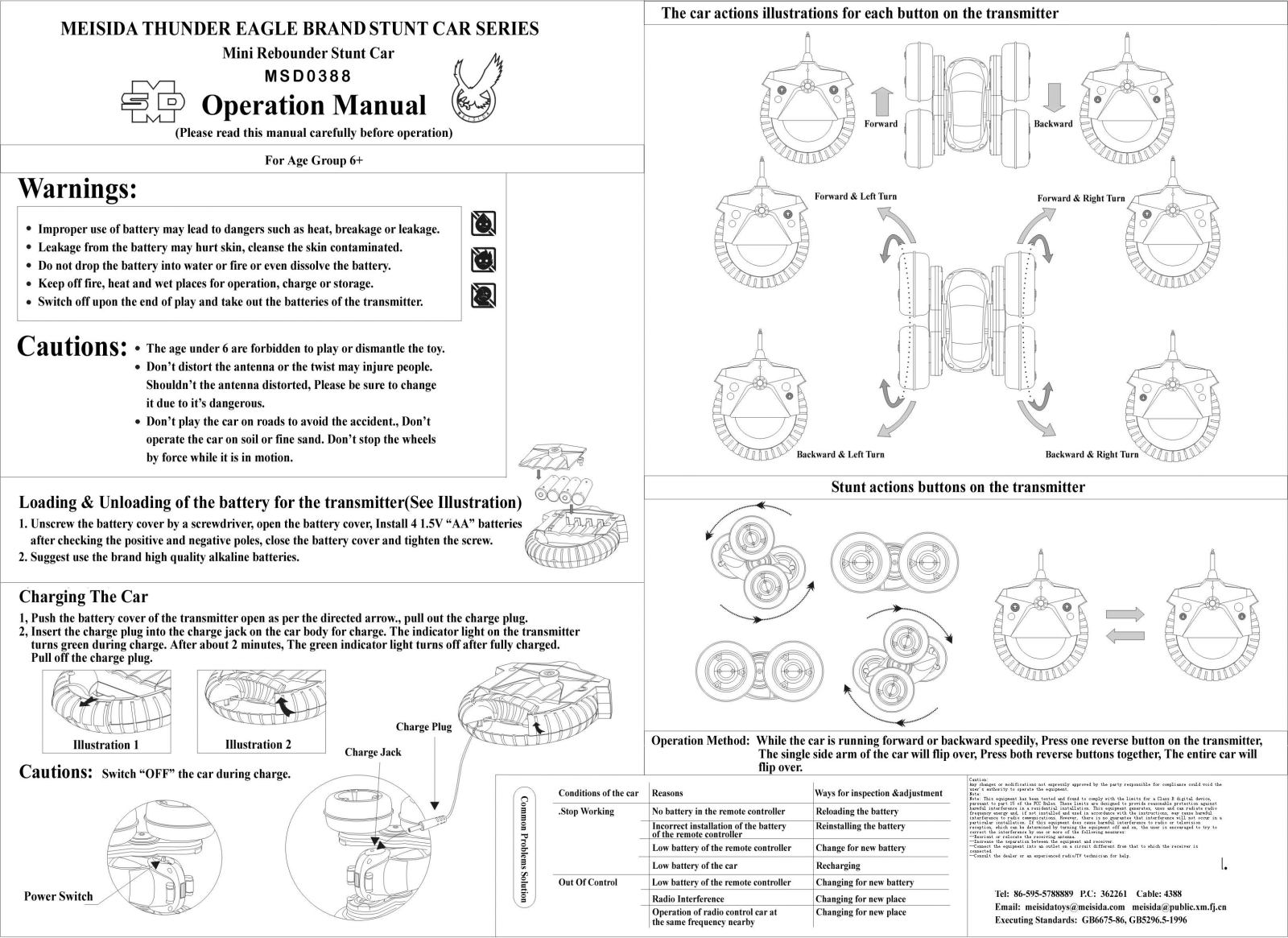 Meisida Electronic Toys MSD03881989 Users Manual