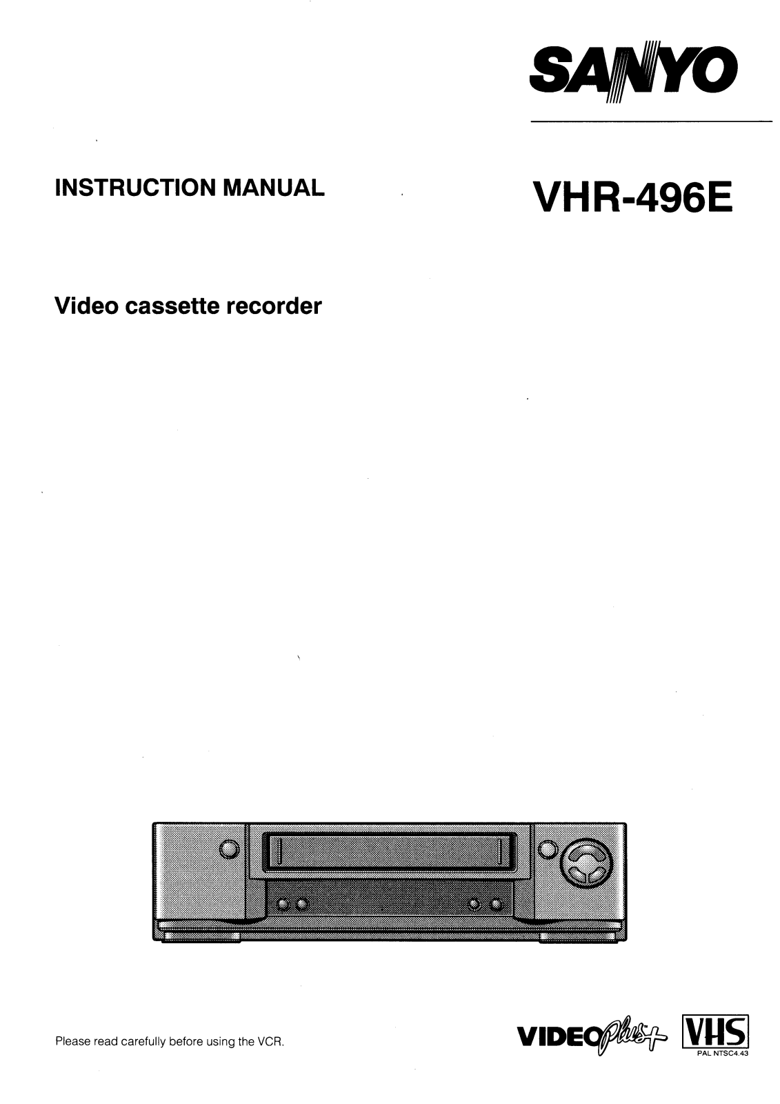 Sanyo VHR-496E Instruction Manual