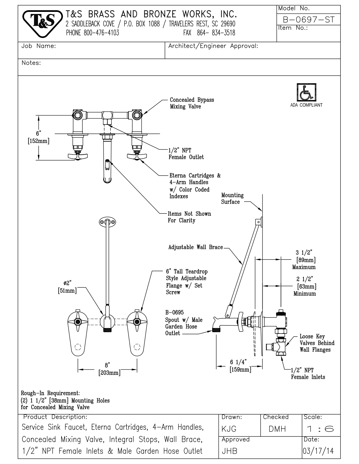 T&S Brass B-0697-ST User Manual