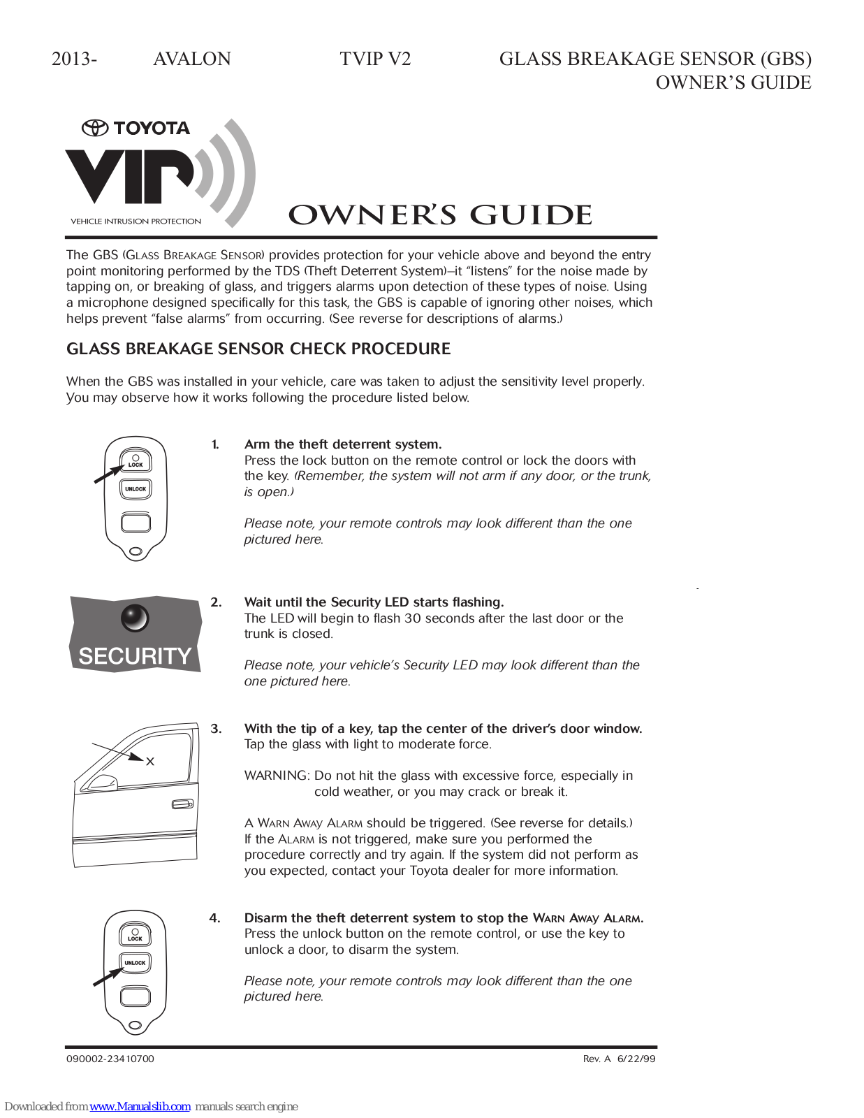 Toyota VIP, TVIP V2 Owner's Manual