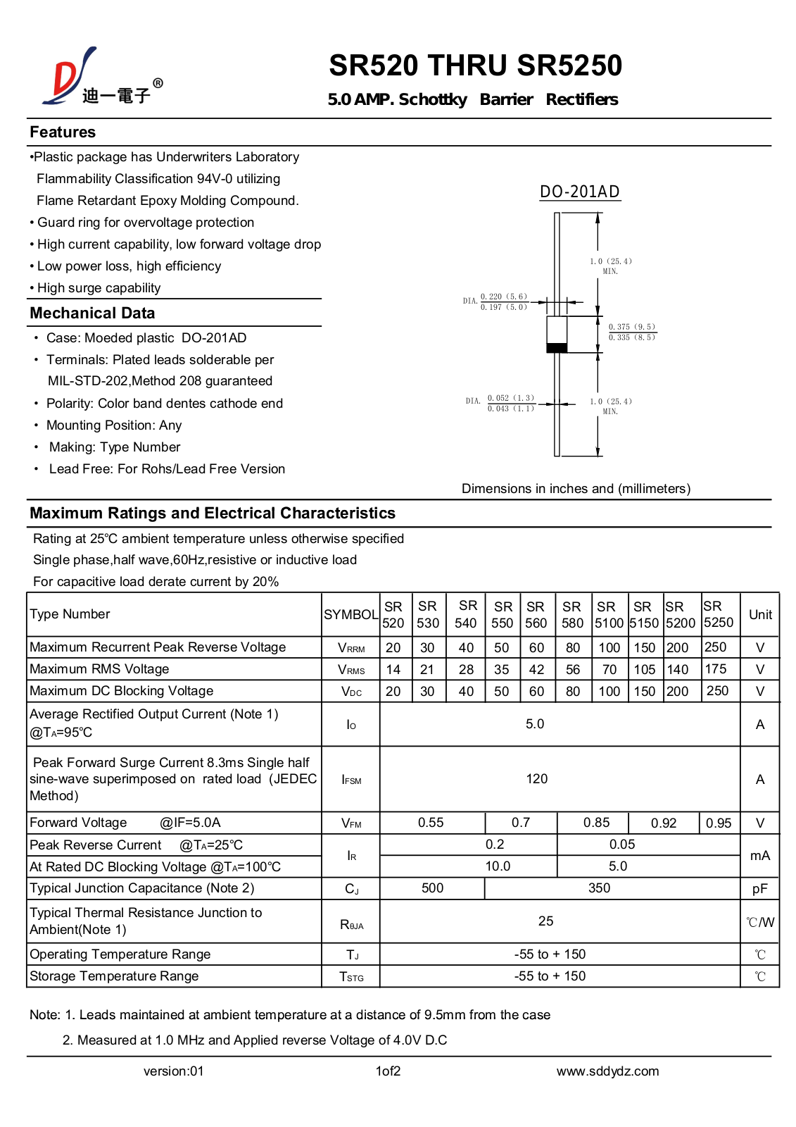 Datasheet SB 507 Datasheet (INCHANGE) - ManualMachine.com
