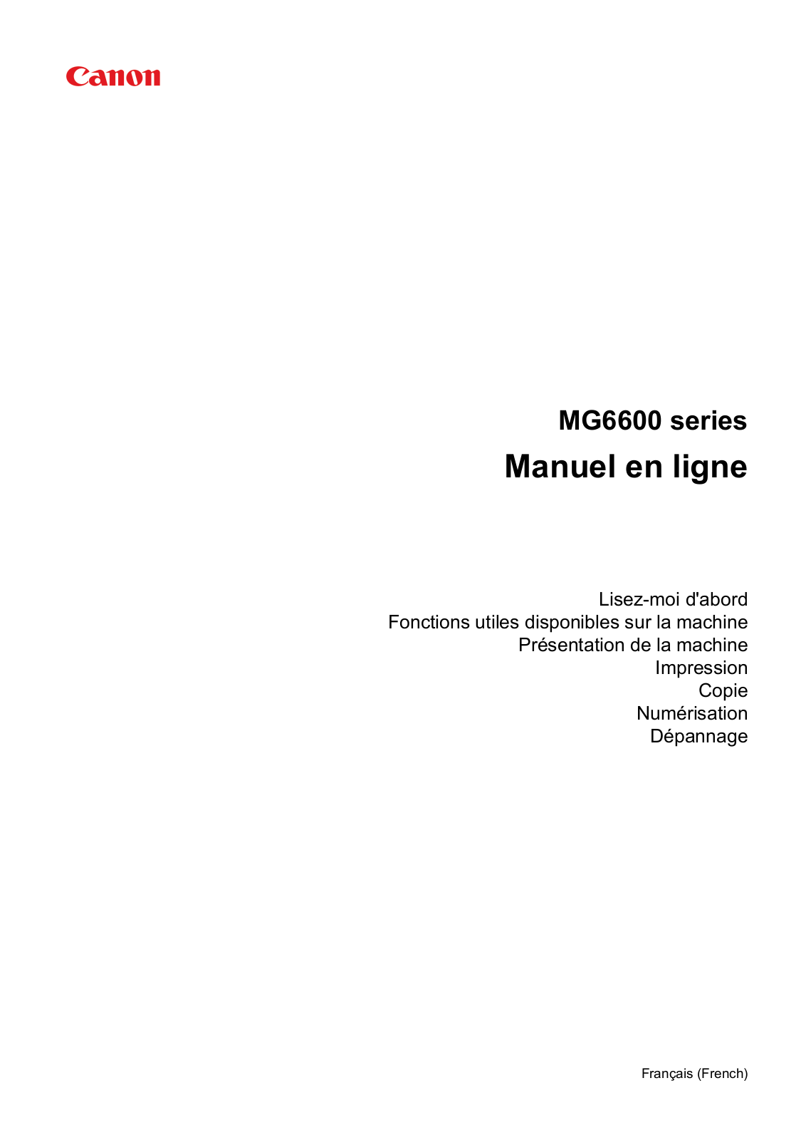 CANON PIXMA MG6650 User Manual