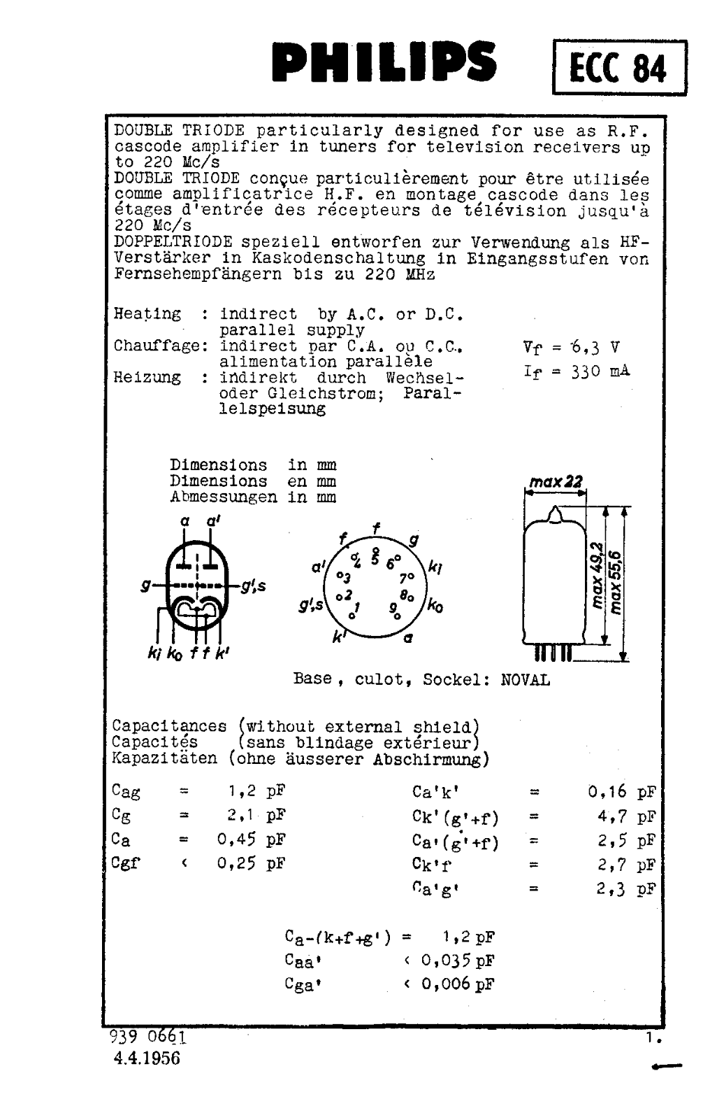 Philips ecc84 DATASHEETS