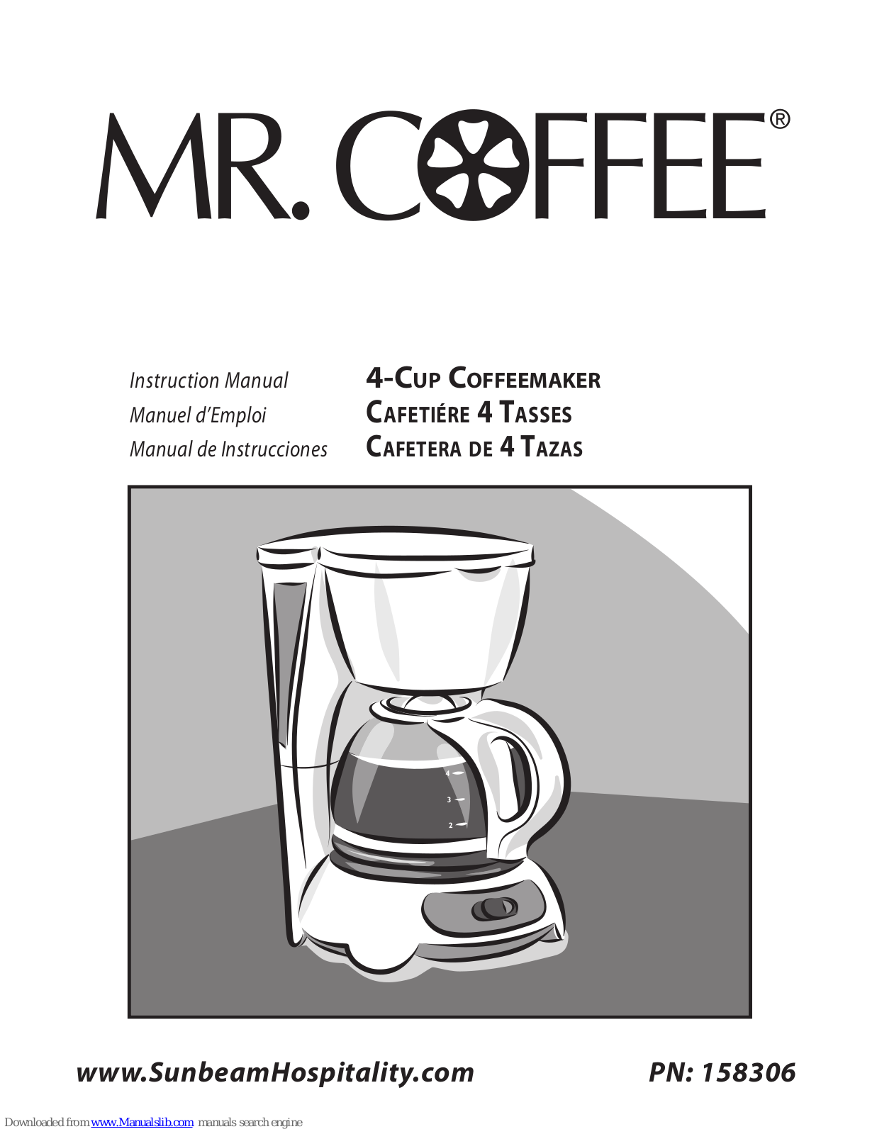 Mr. Coffee 158306 Instruction Manual