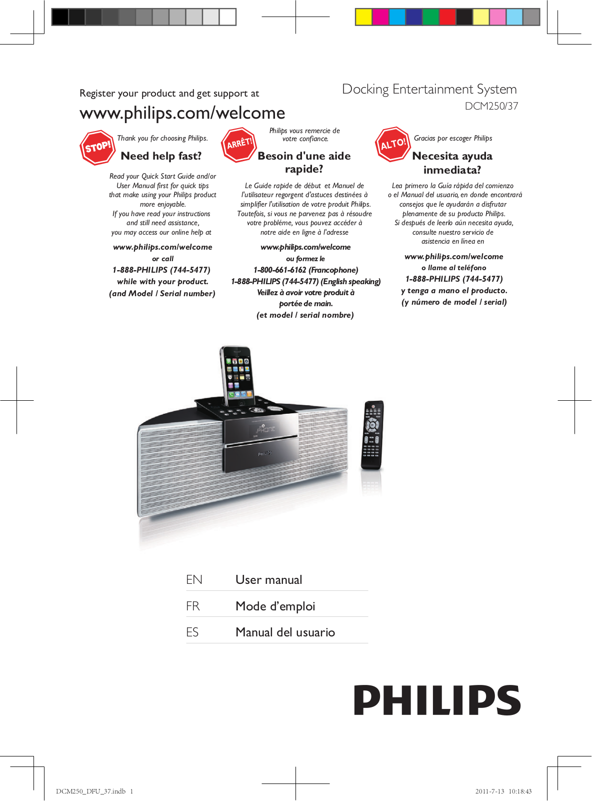 Philips DCM250/37 User manual