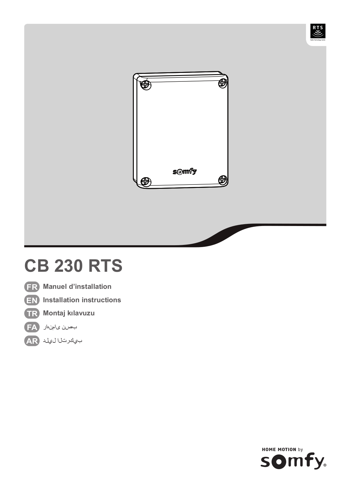 SOMFY CB 230 RTS Installation Instructions Manual