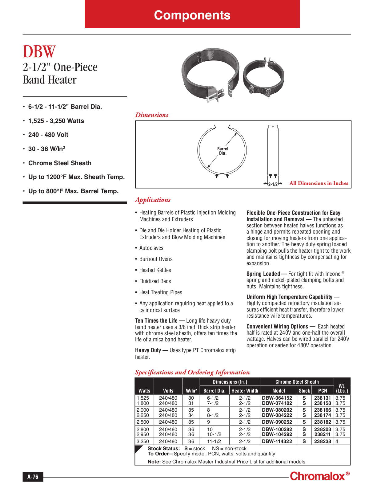 Chromalox DBW Catalog Page