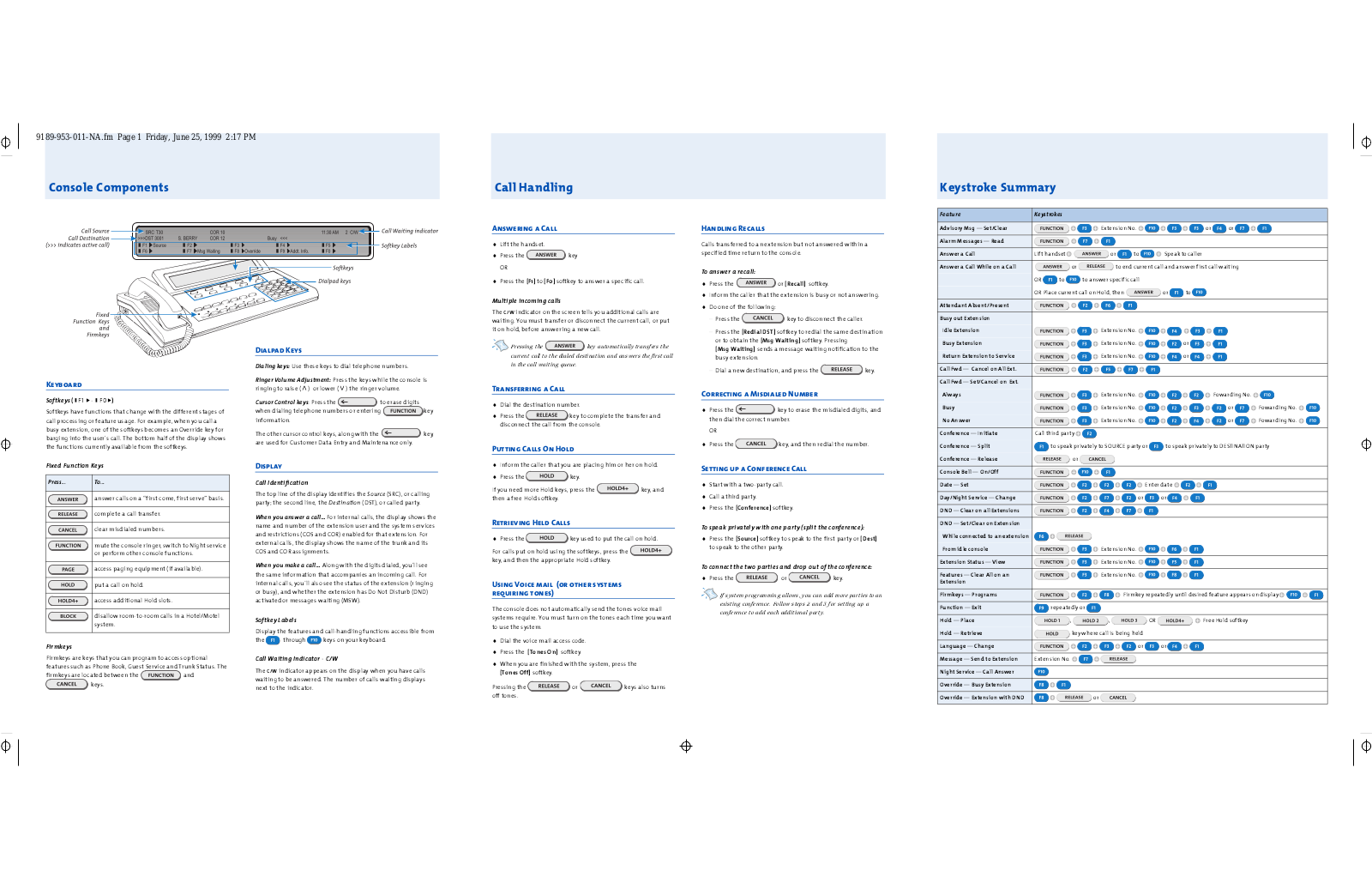 Mitel Superconsole 1000 Quick Start Guide