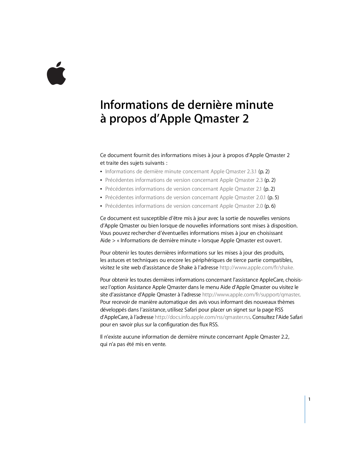 Apple QMASTER 2 INFORMATION Manual