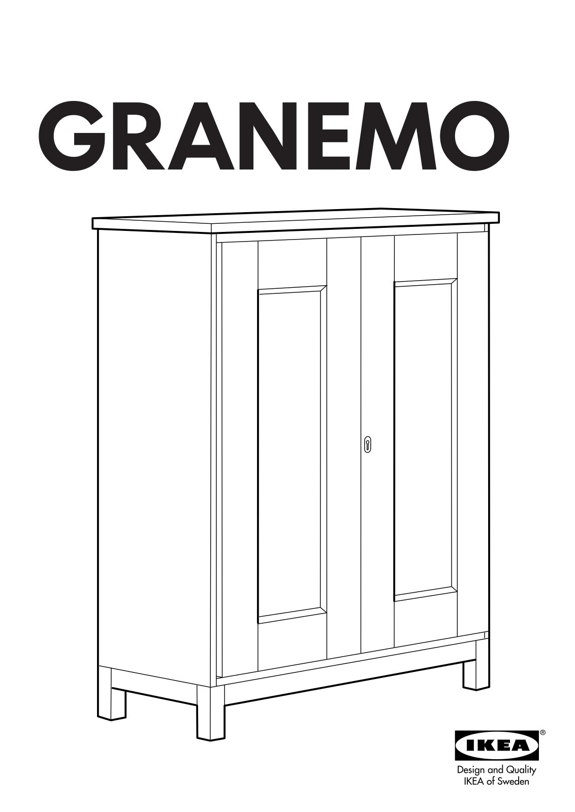 IKEA GRANEMO CABINET 35 3-8X44 7-8 Assembly Instruction