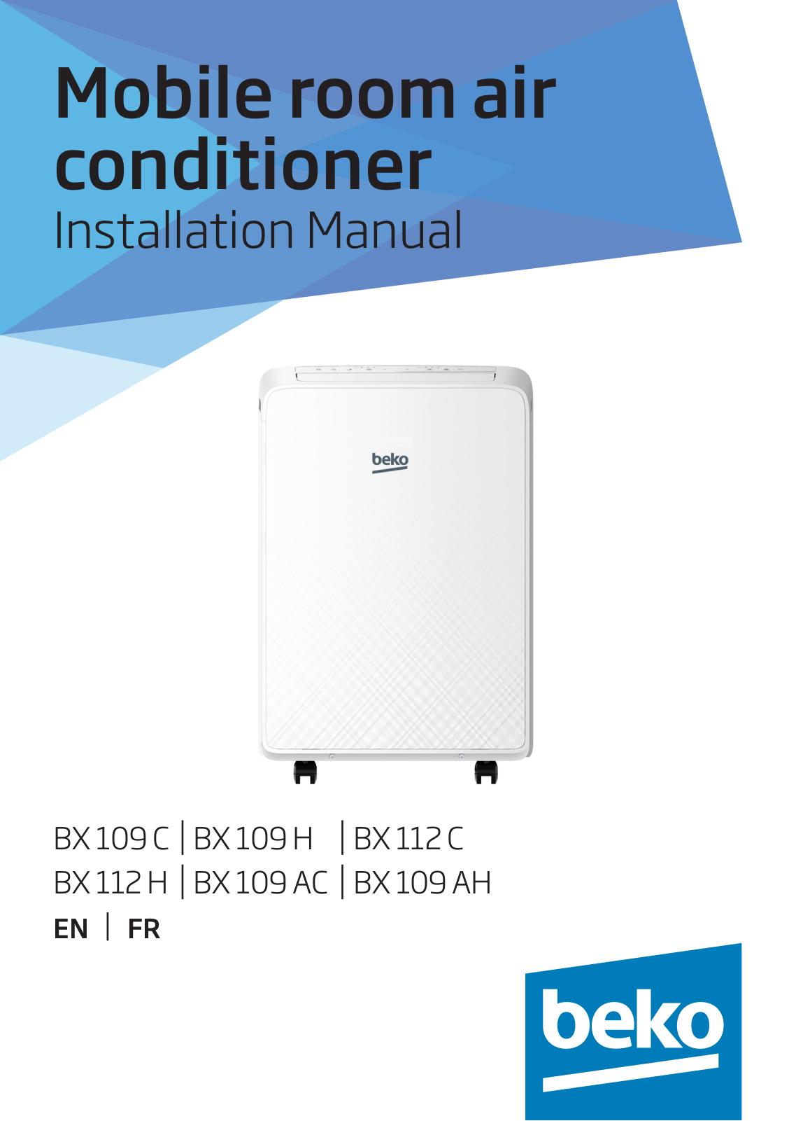 Beko BX 109 C, BX 109 H, BX 112 C, BX 112 H, BX 109 AC Installation Manual