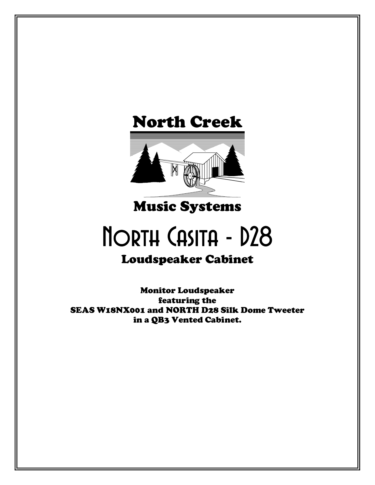 North Creek North Casita D-28 Owners manual