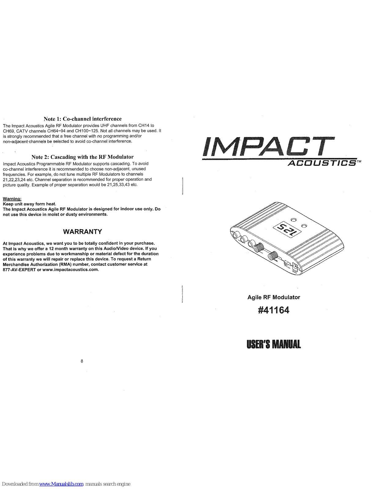 Impact Acoustics 41164 User Manual