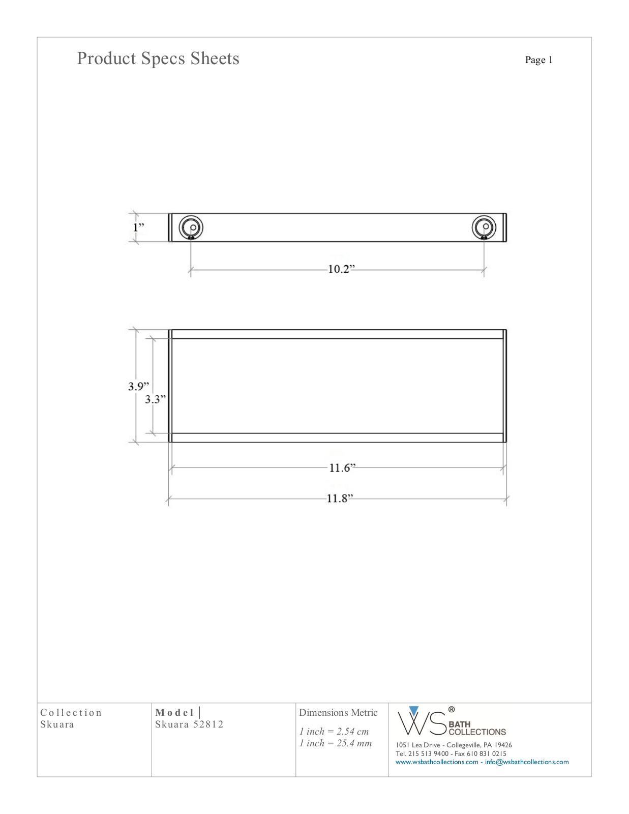 WS Bath Collections WSO3581 Specifications - ManualMachine.com