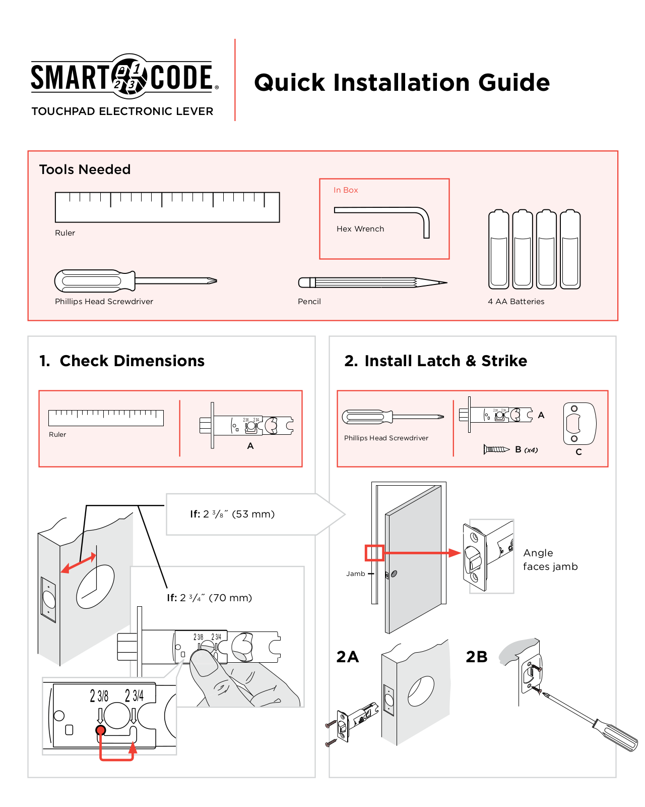 Weiser Arched Interior Style User Manual