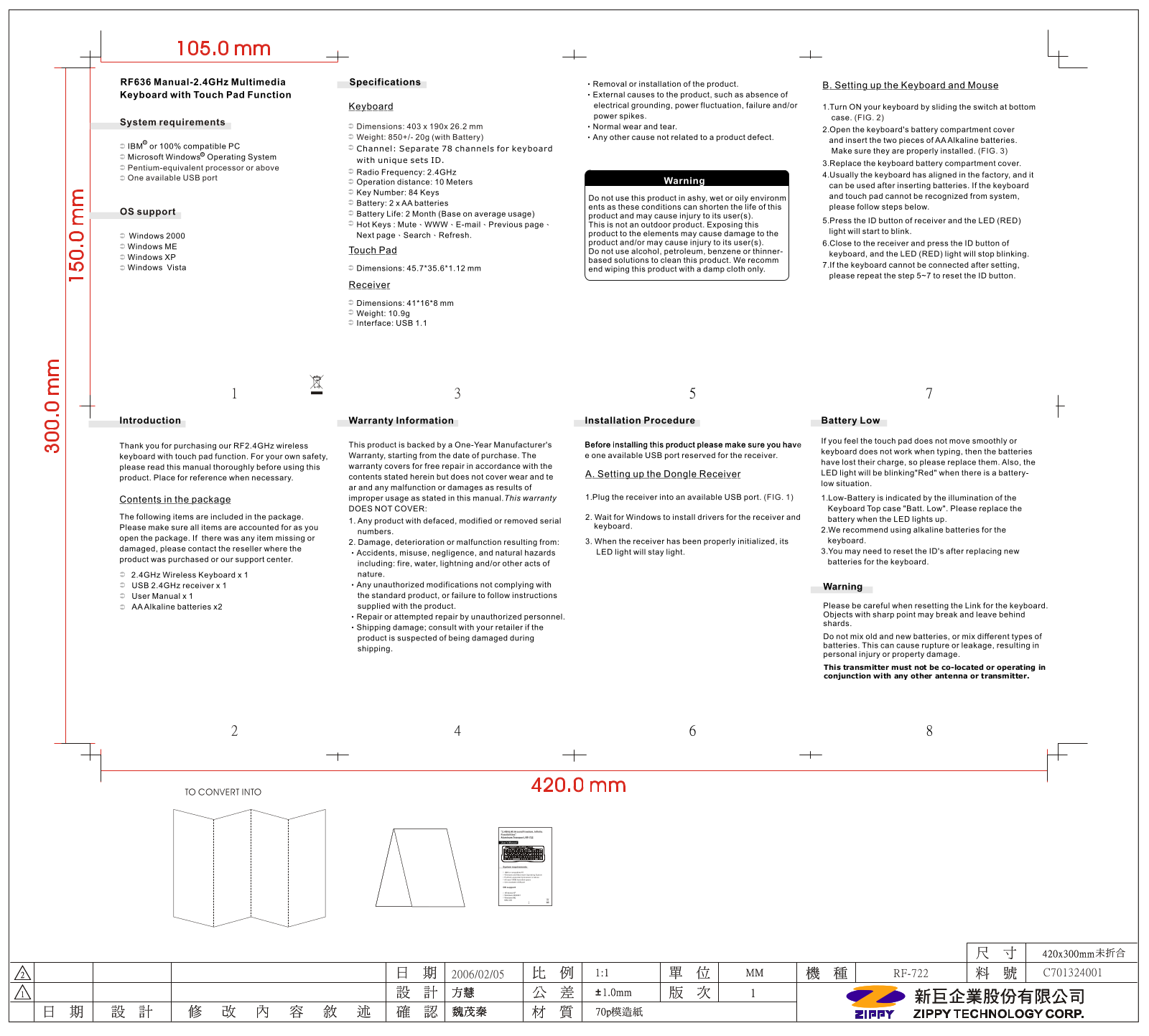 Zippy Technology RF636, RX41 User Manual