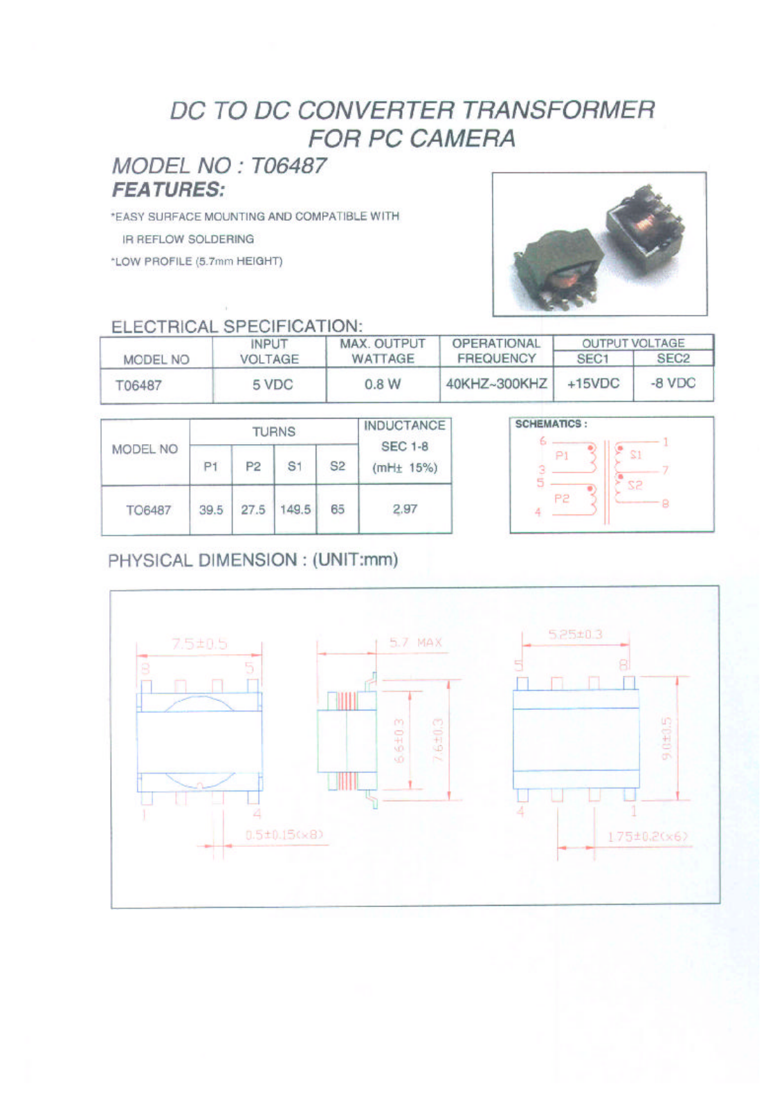 ME T06487 Datasheet