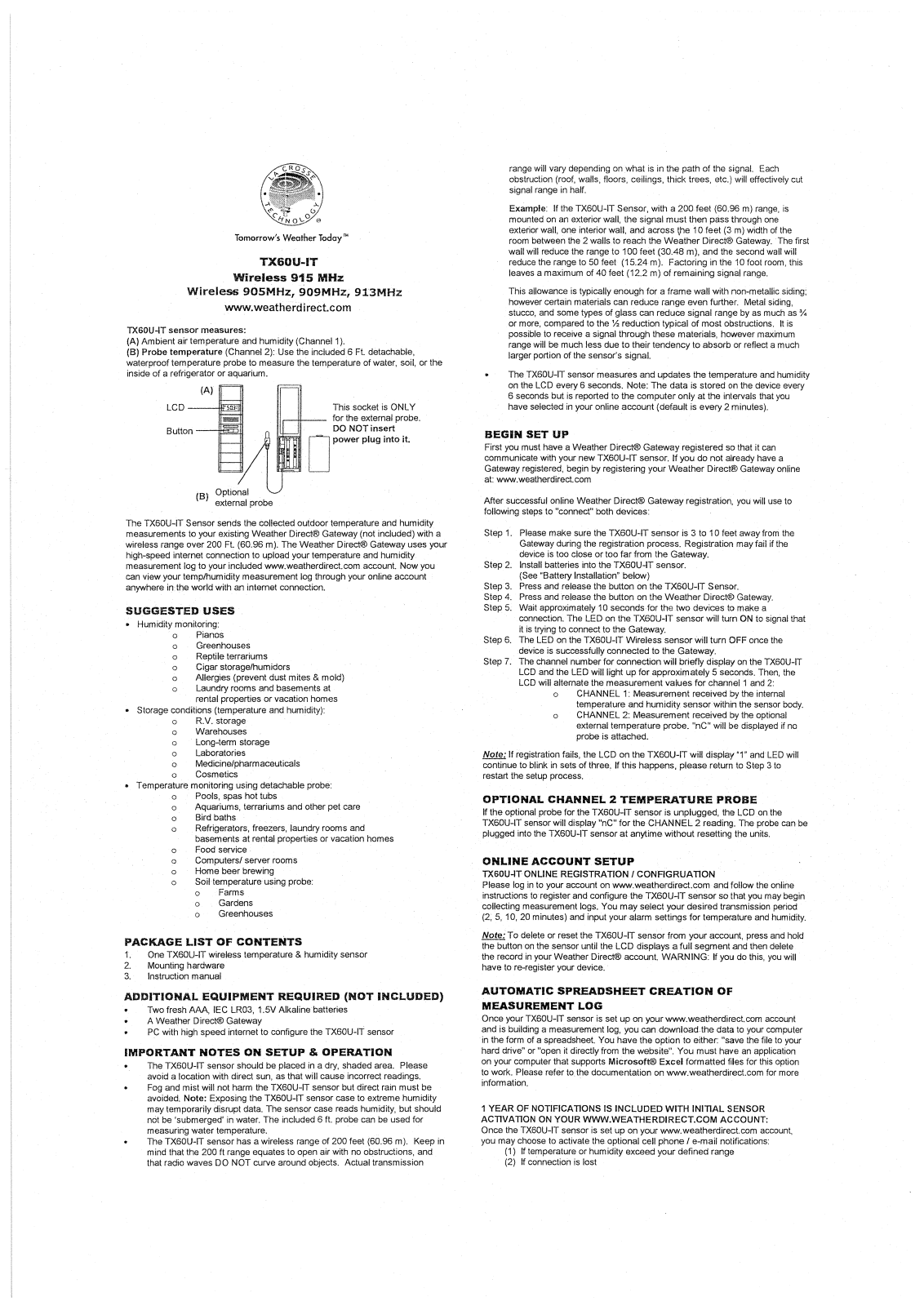 La Crosse Technology M 03 Users manual