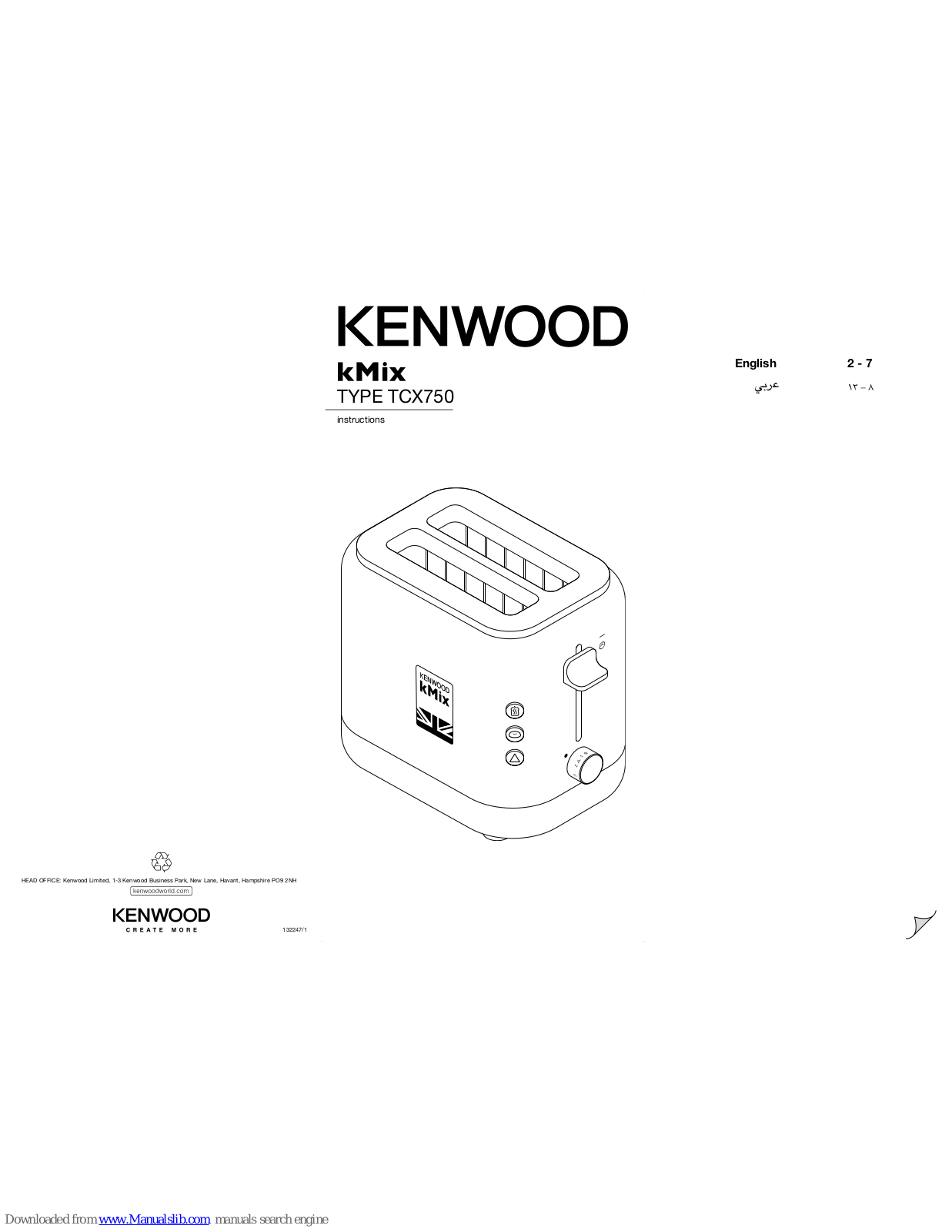 Kenwood kMix, TCX750 Instructions Manual