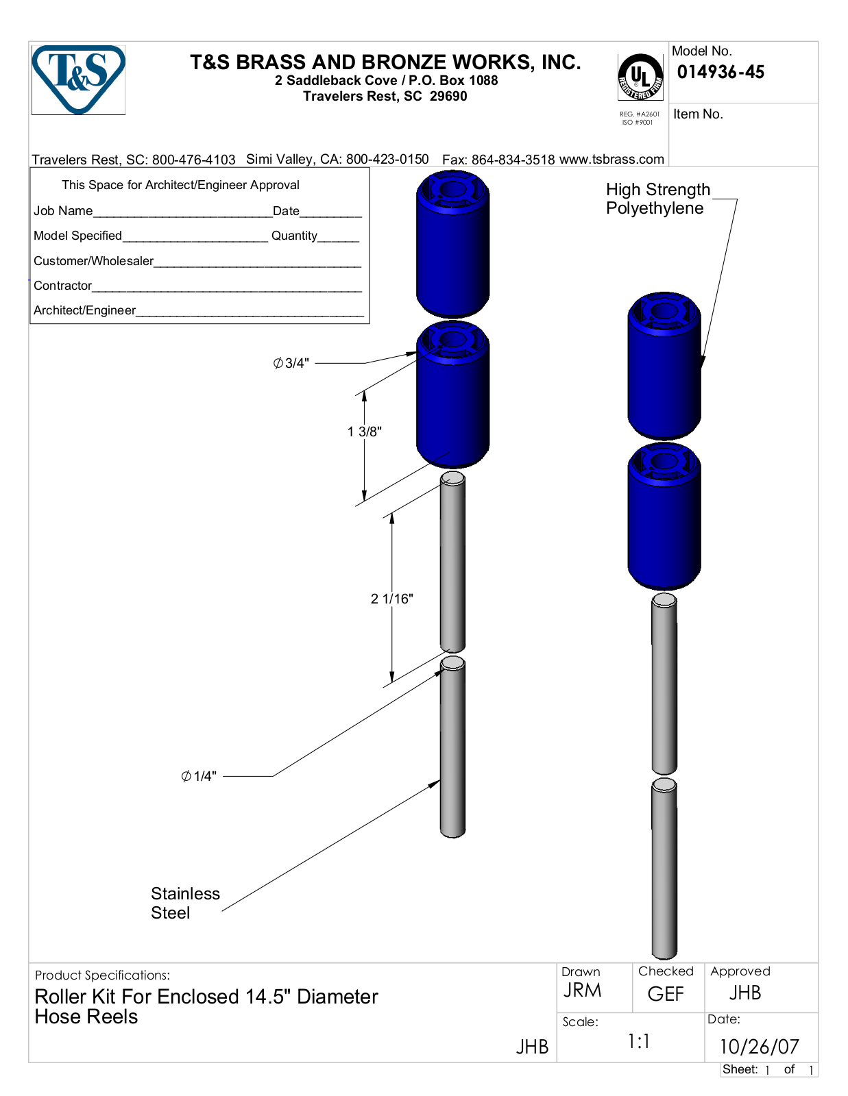 T&S Brass Manuals 014936-45 User Manual