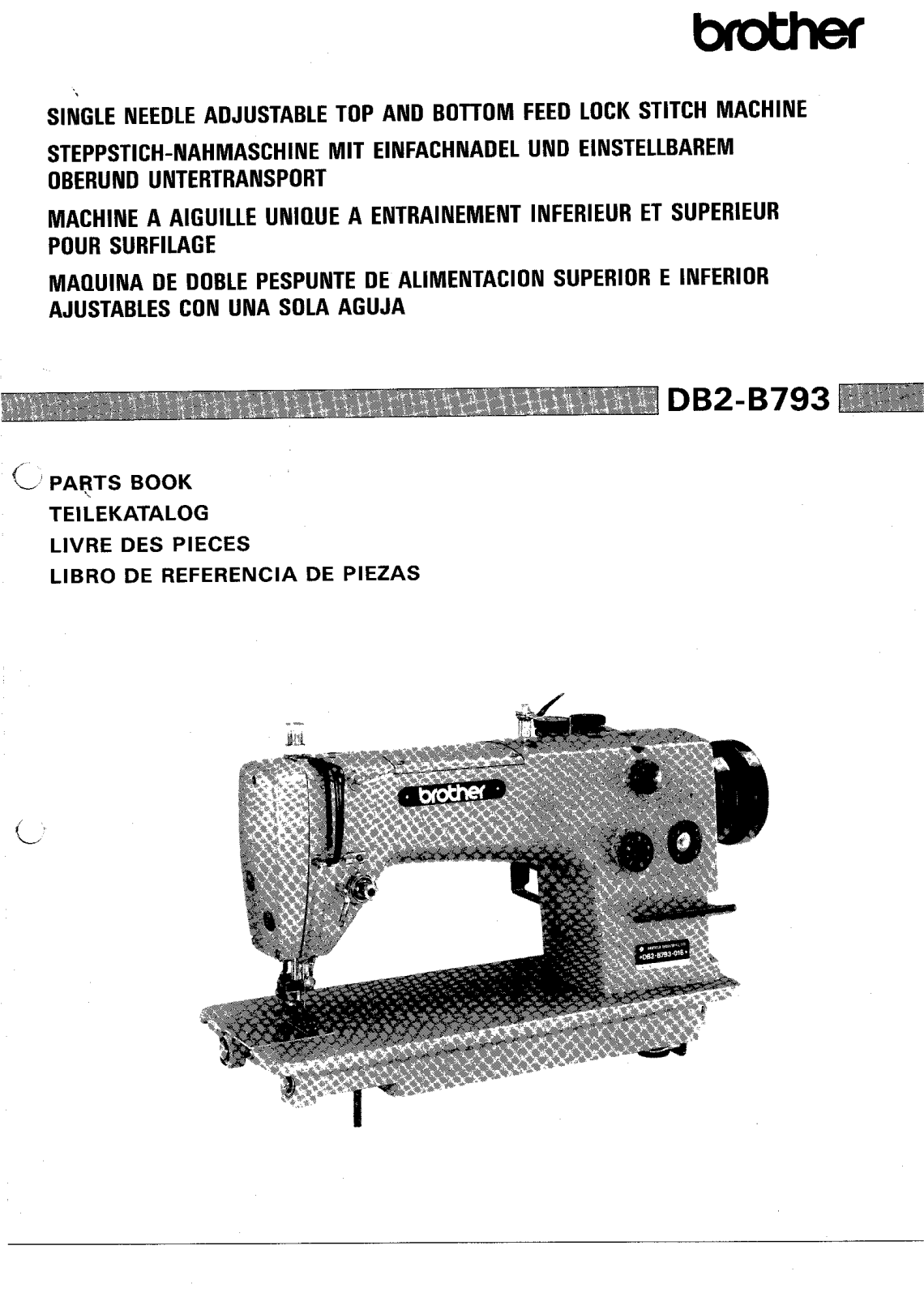 BROTHER DB2-B793 Parts List