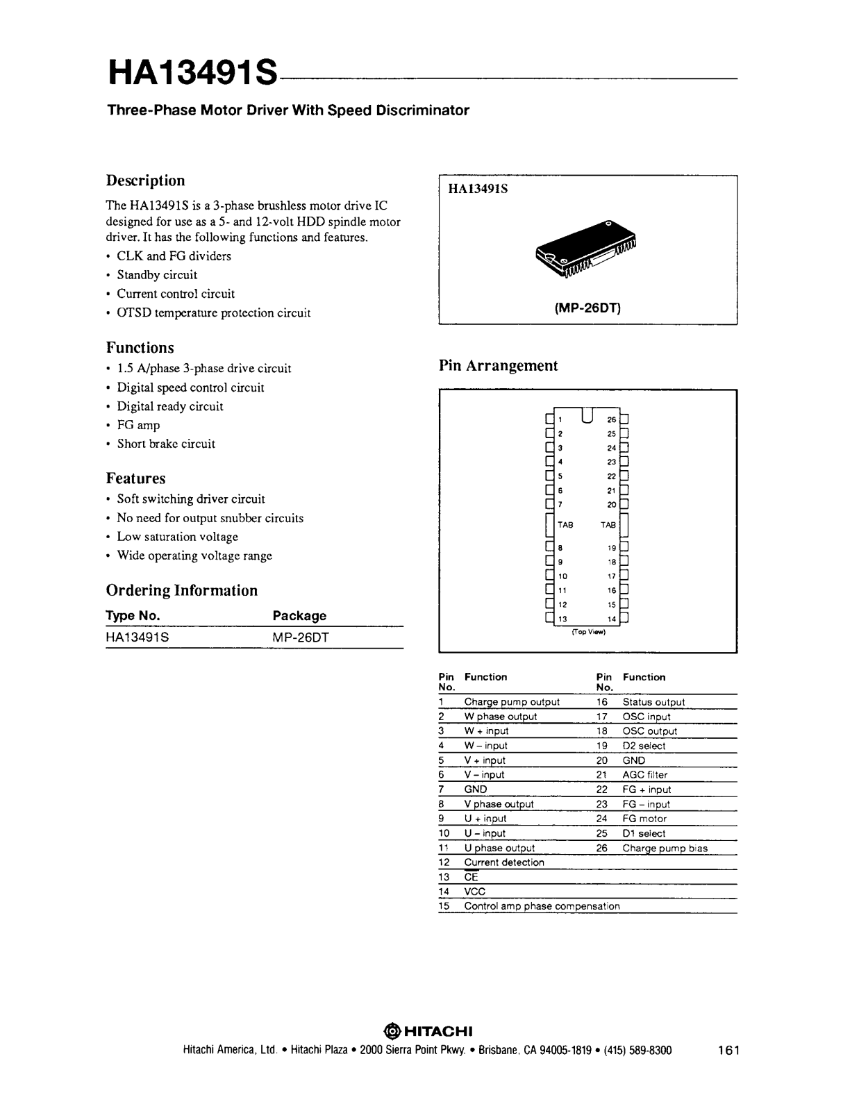 HIT HA13491S Datasheet