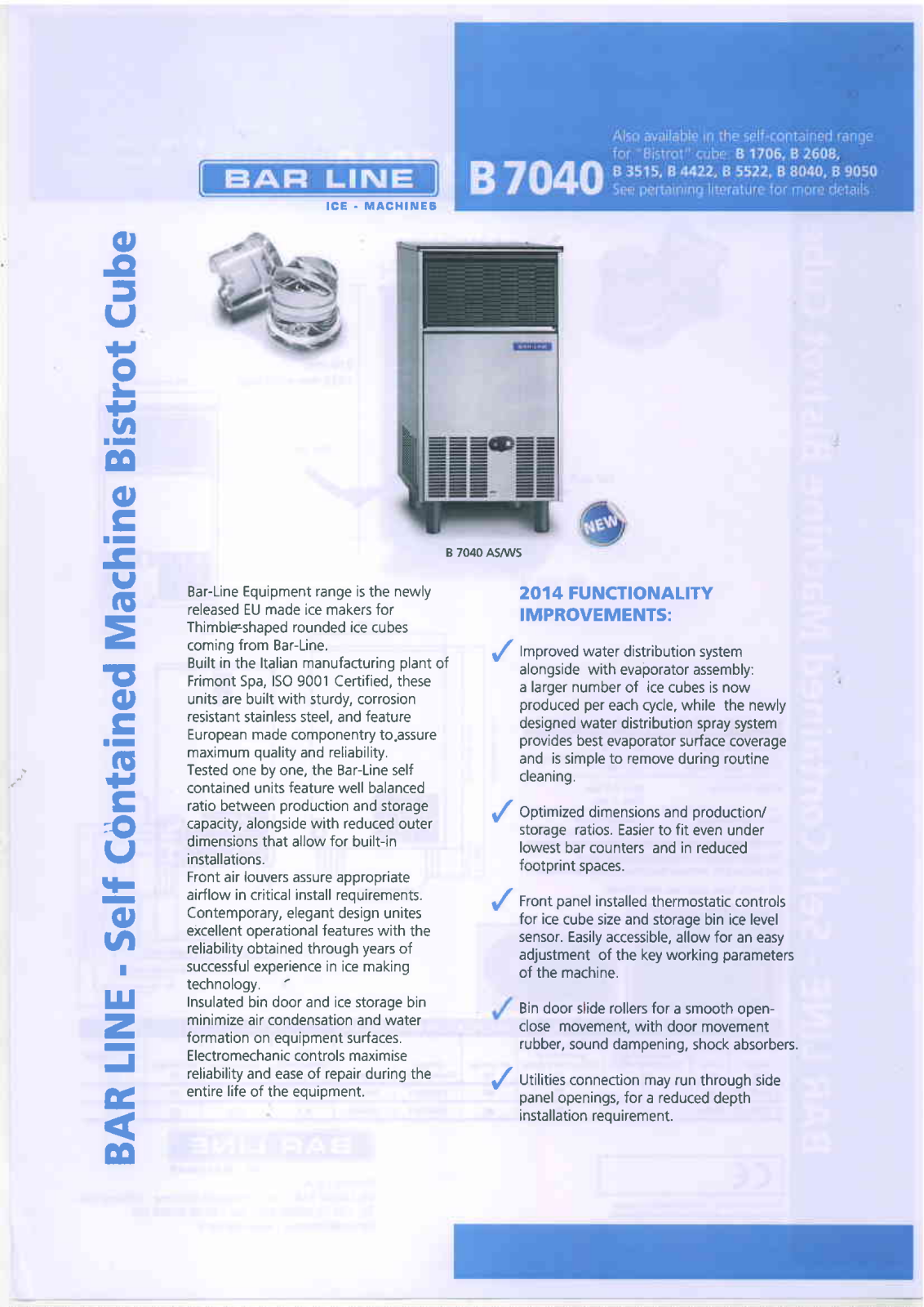 BAR LINE B 7040 WS, B 7040 AS, B 7040 Datasheet - ManualMachine.com