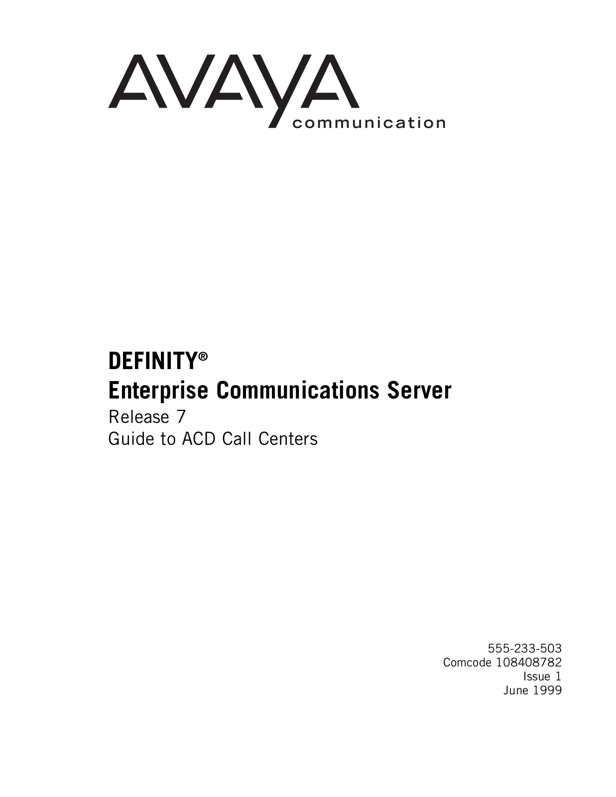 Avaya 555-233-503 User Manual