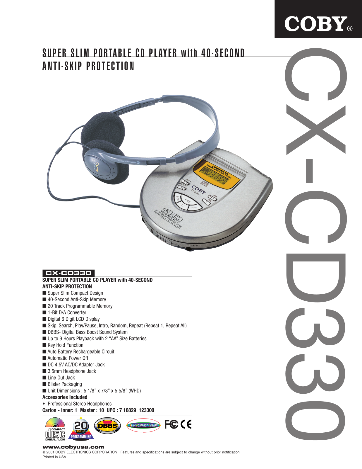 COBY electronic CXCD330 User Manual