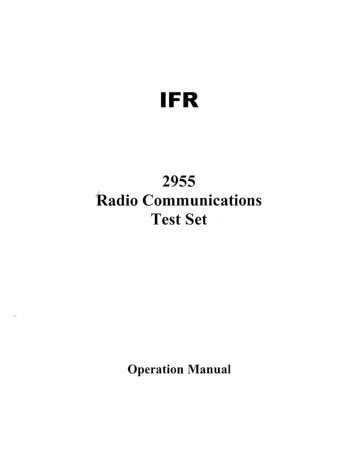 IFR 2955 User Manual