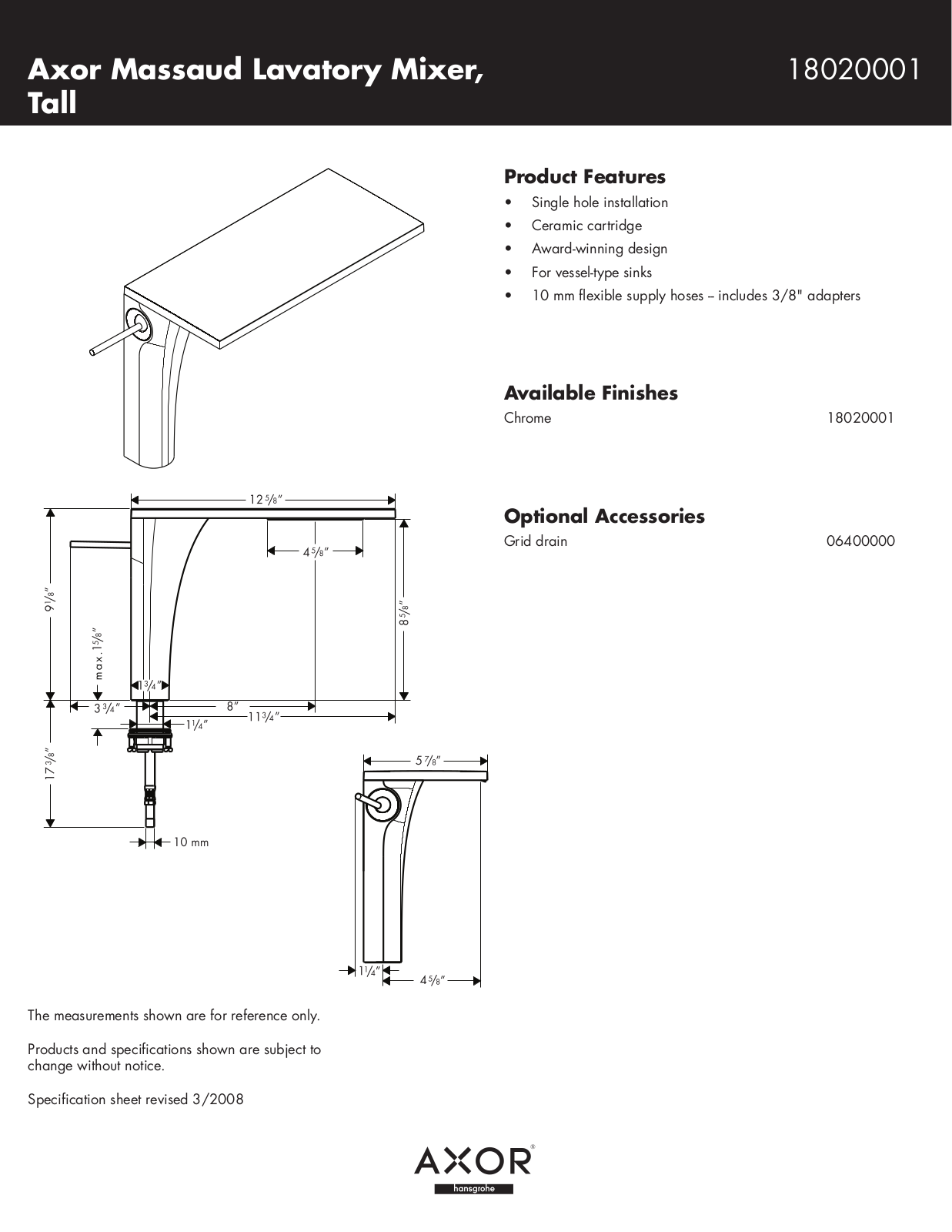 Hans Grohe 18020001 User Manual