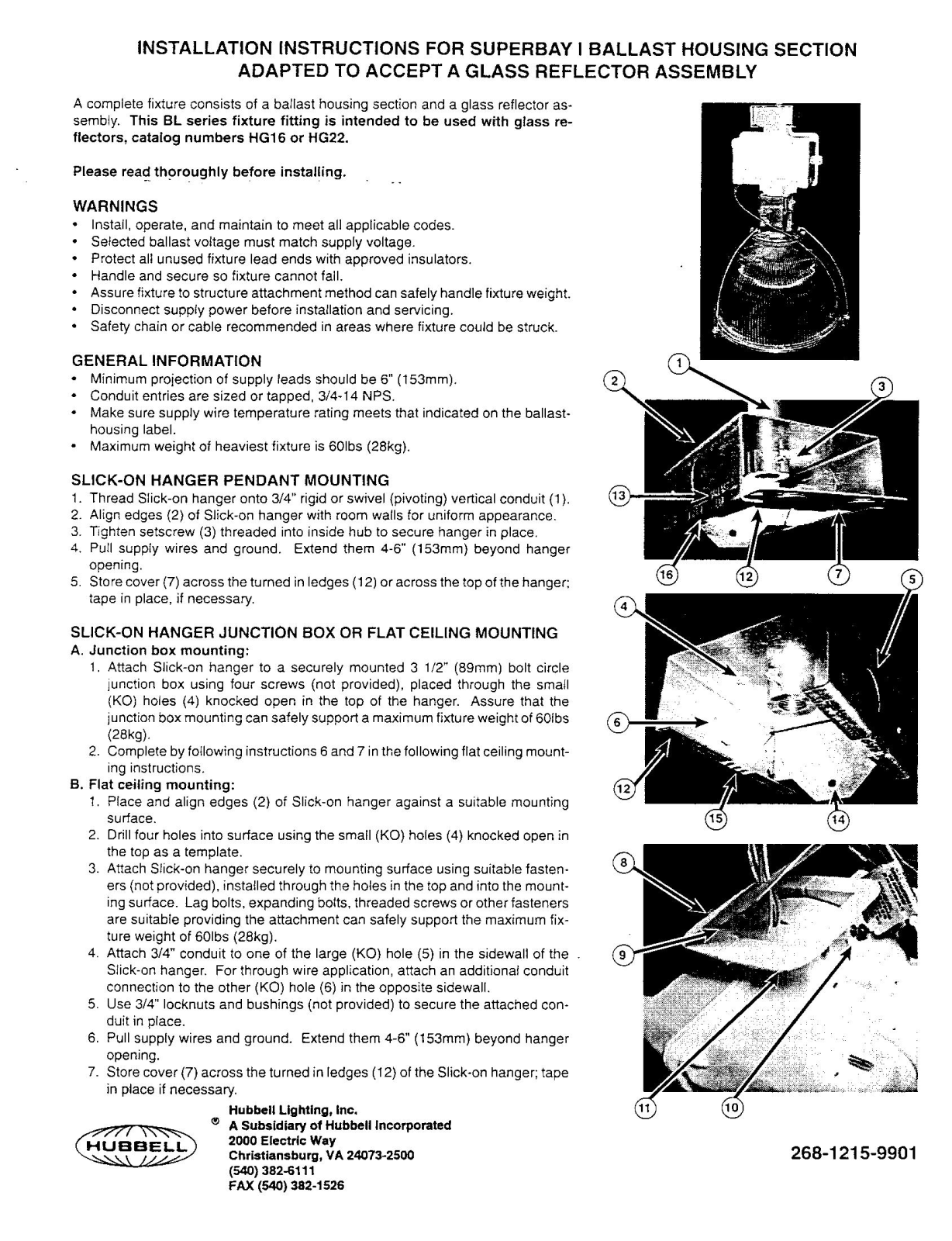 Hubbell Lighting SB1 BALL  HOUSE ADPT  GLASS REF  SHIELD User Manual