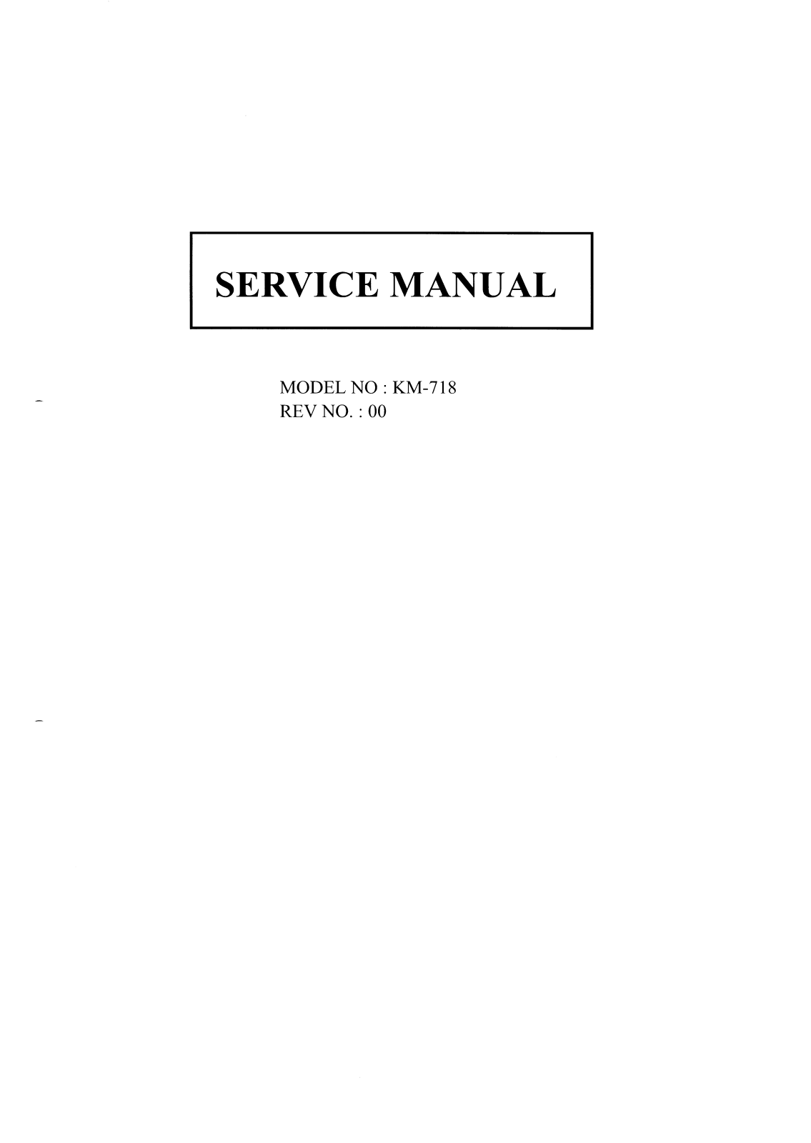 Sampo KM 718 Service Manual