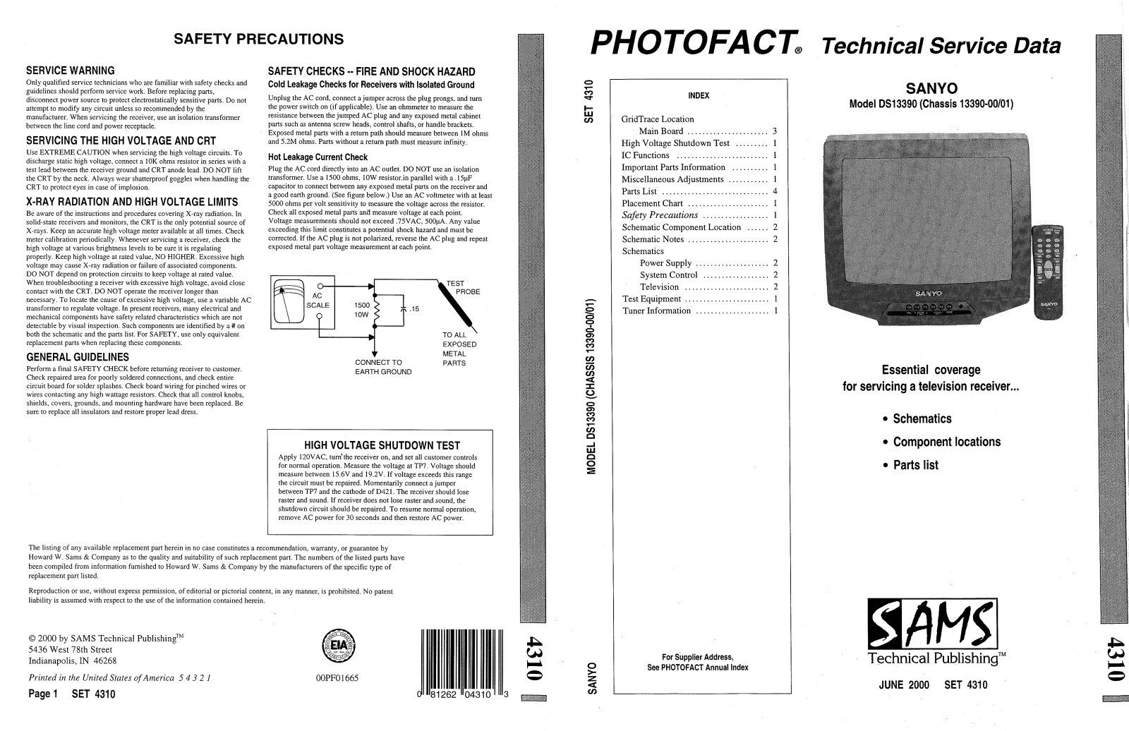 SANYO DS13390 Service Manual